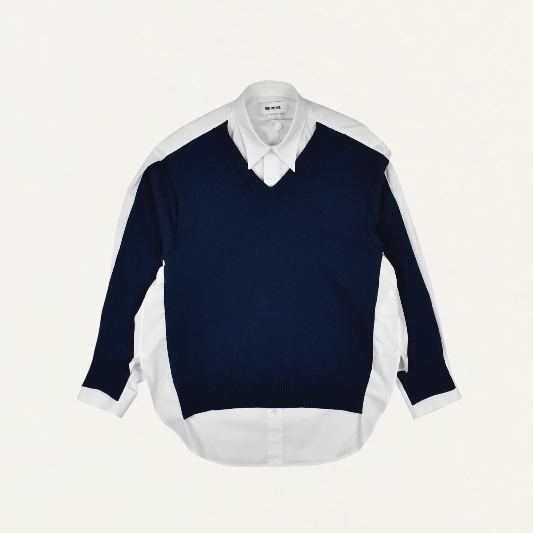 HED MAYNER SHIRT WITH KNITTED FRONT White[HMMC60041M HC272]