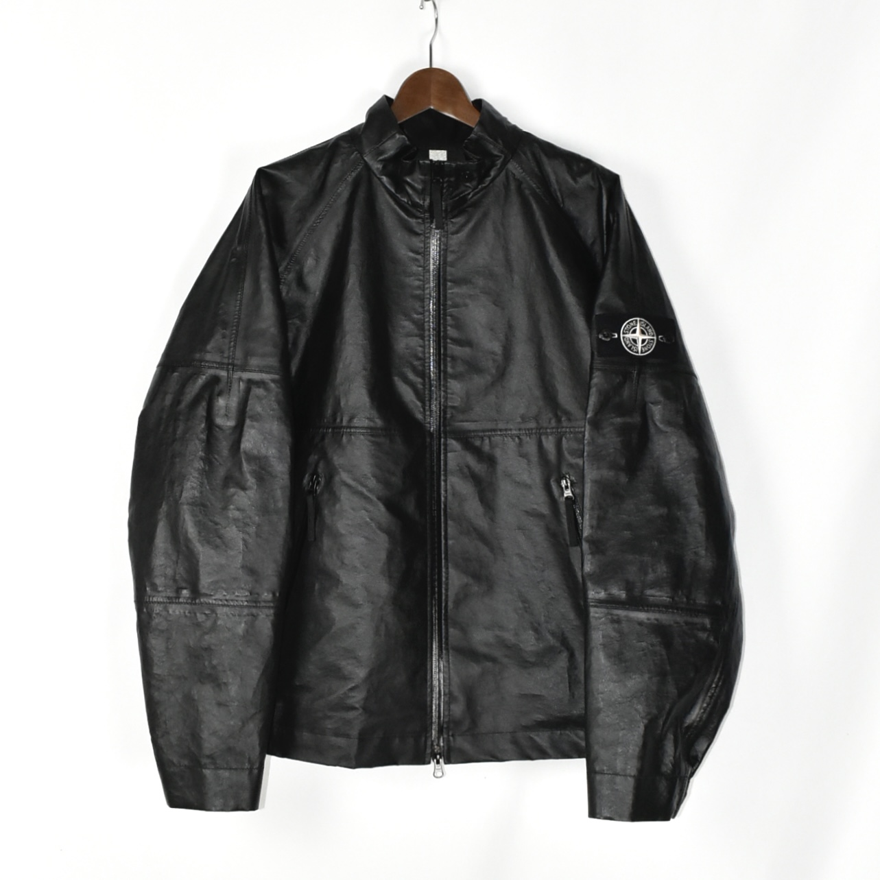 STONE ISLAND Sheep leather jacket Black[K1S15010001]