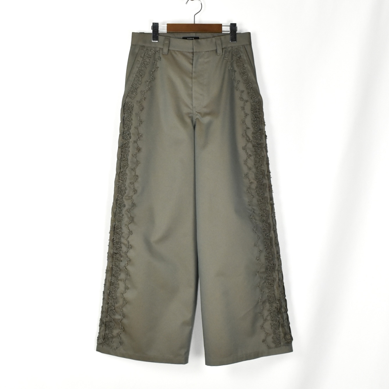 TAAKK CHAMBRAY SCULPTURE WIDE TROUSERS GREEN[TA25SS-PT042]