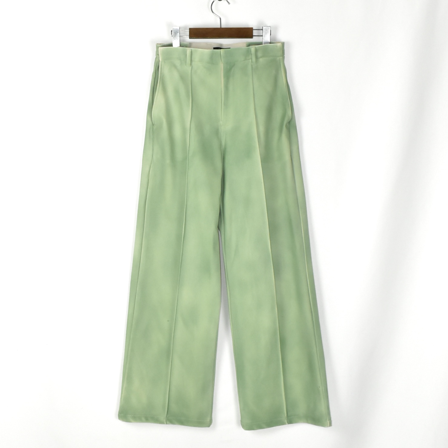 TAAKK LEATHER COATING JERSEY SLACKS GREEN[TA25SS-PT047]