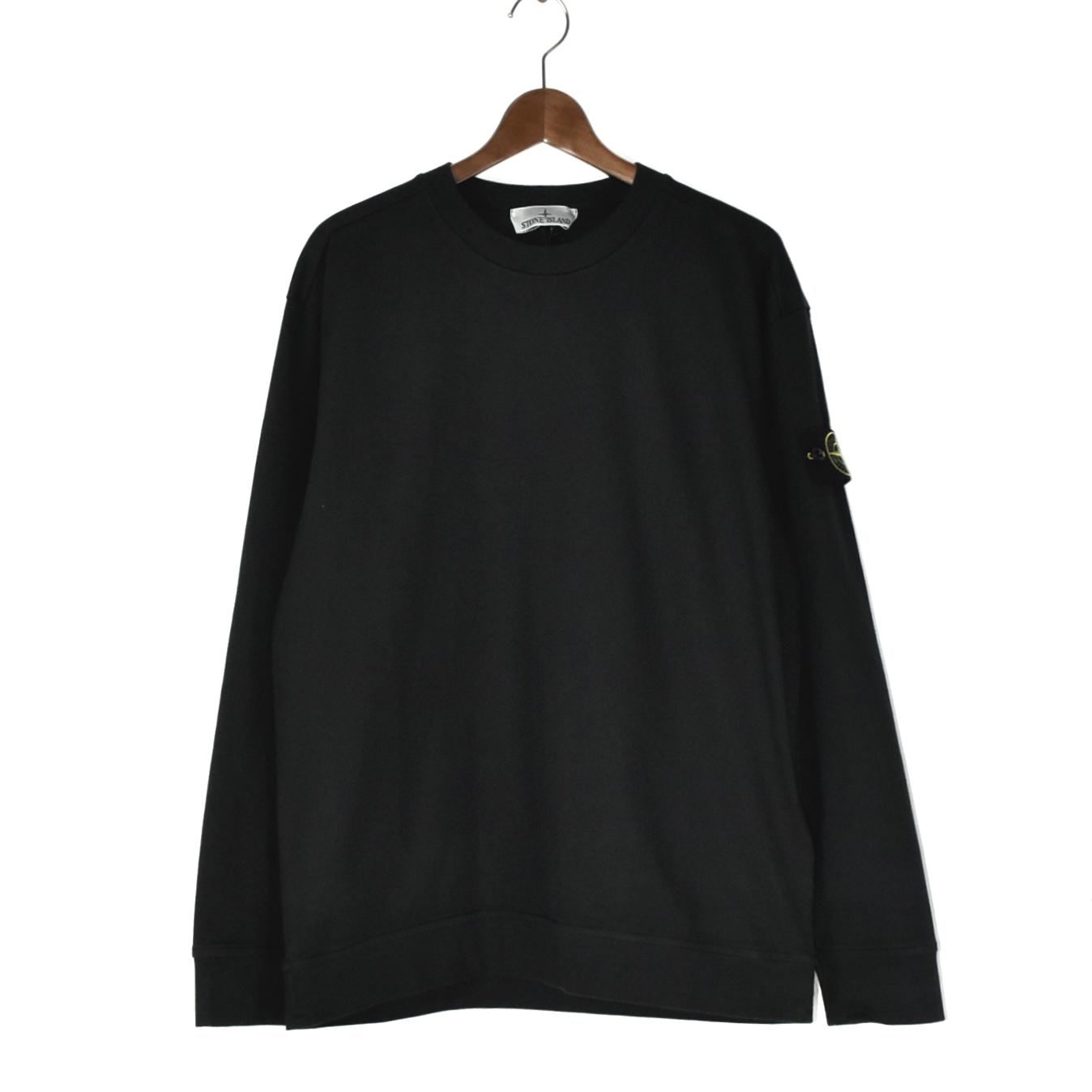 STONE ISLAND Crewneck sweatshirt with ribbed neckline Black[K1S156100043]