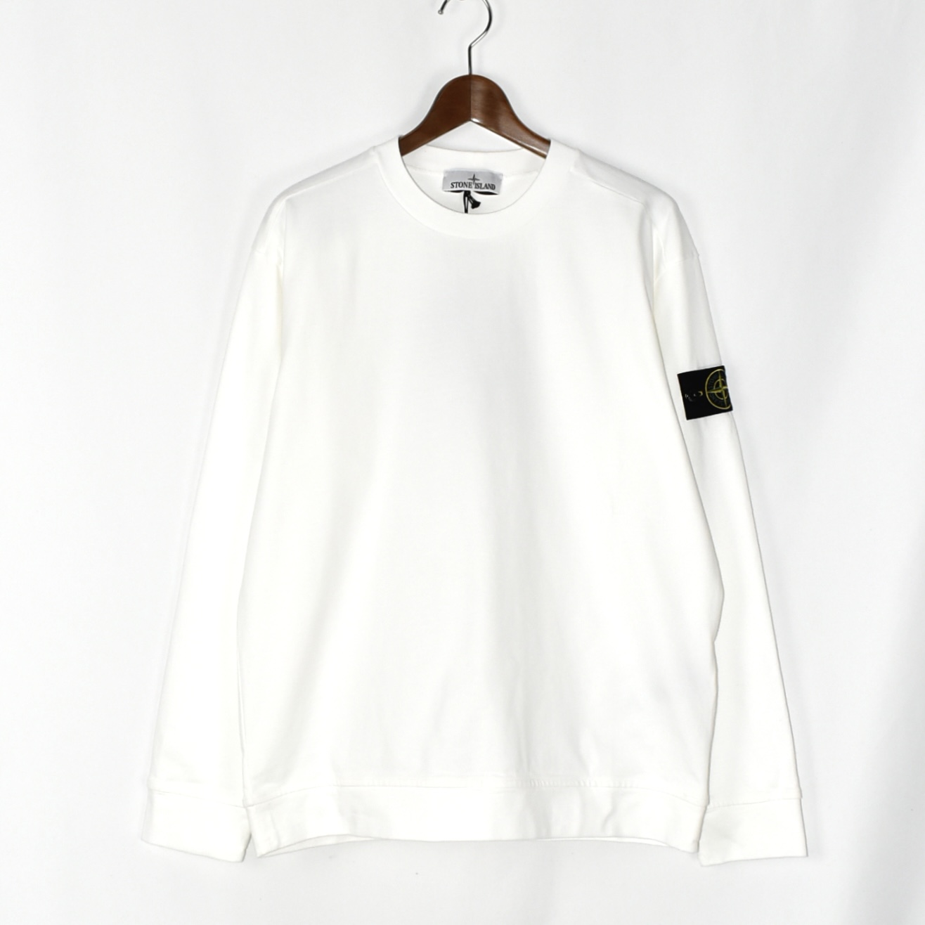 STONE ISLAND Crewneck sweatshirt with ribbed neckline White[K1S156100043]