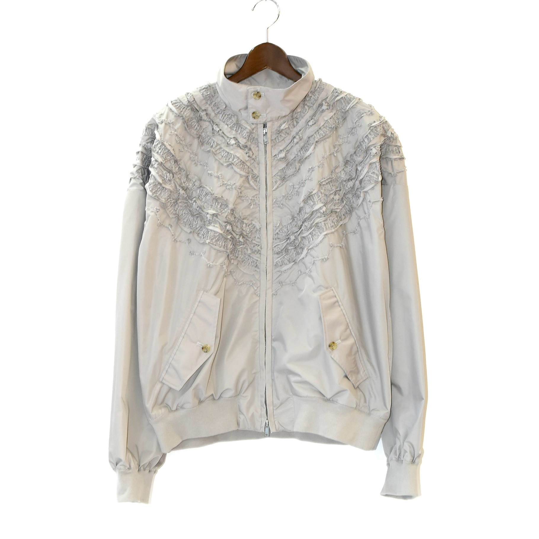 TAAKK SHIRRING EMBROIDERY DOG-EAR JACKET BEIGE[TA25SS-BL010]