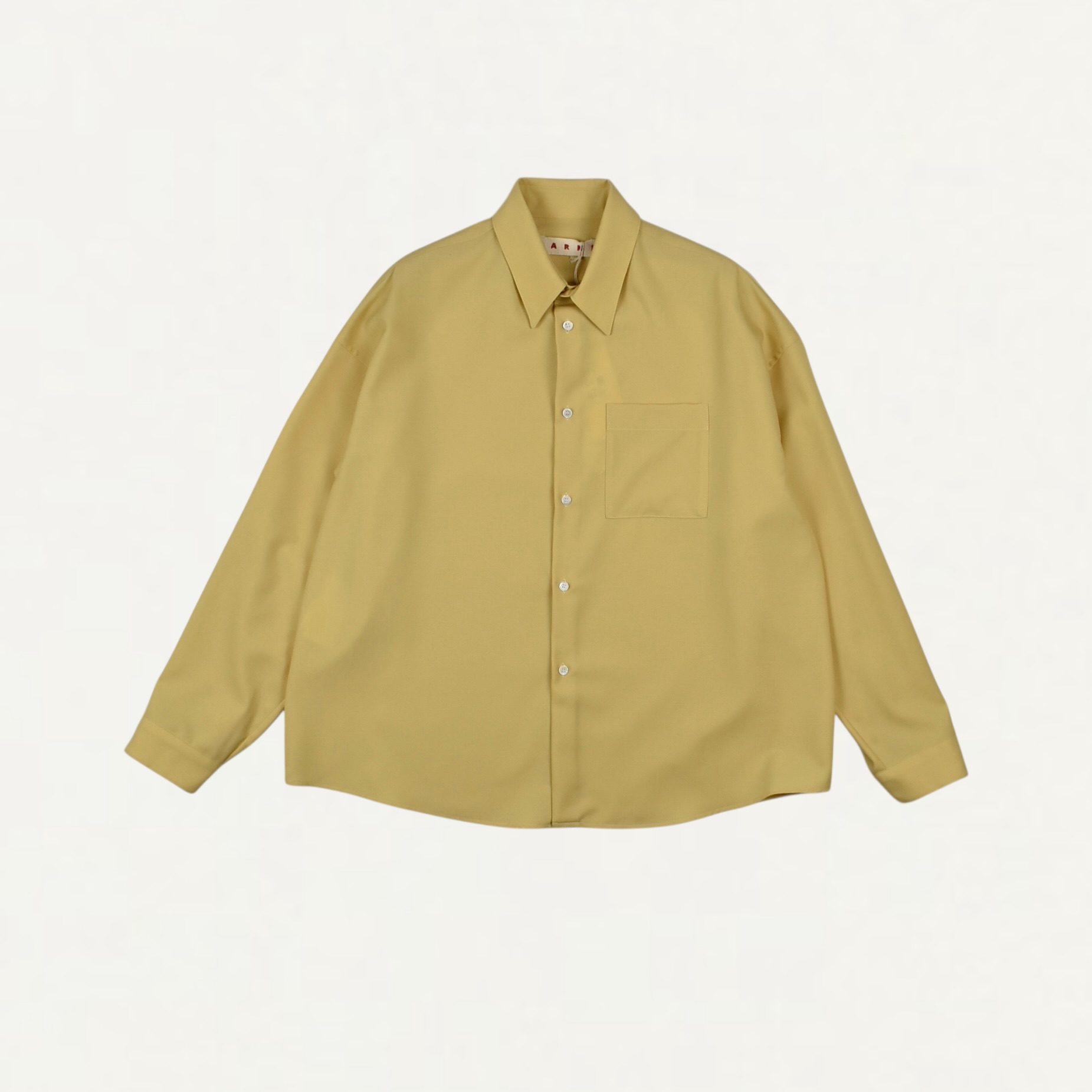 MARNI Yellow tropical wool long-sleeve shirt[CUMU0061A3]
