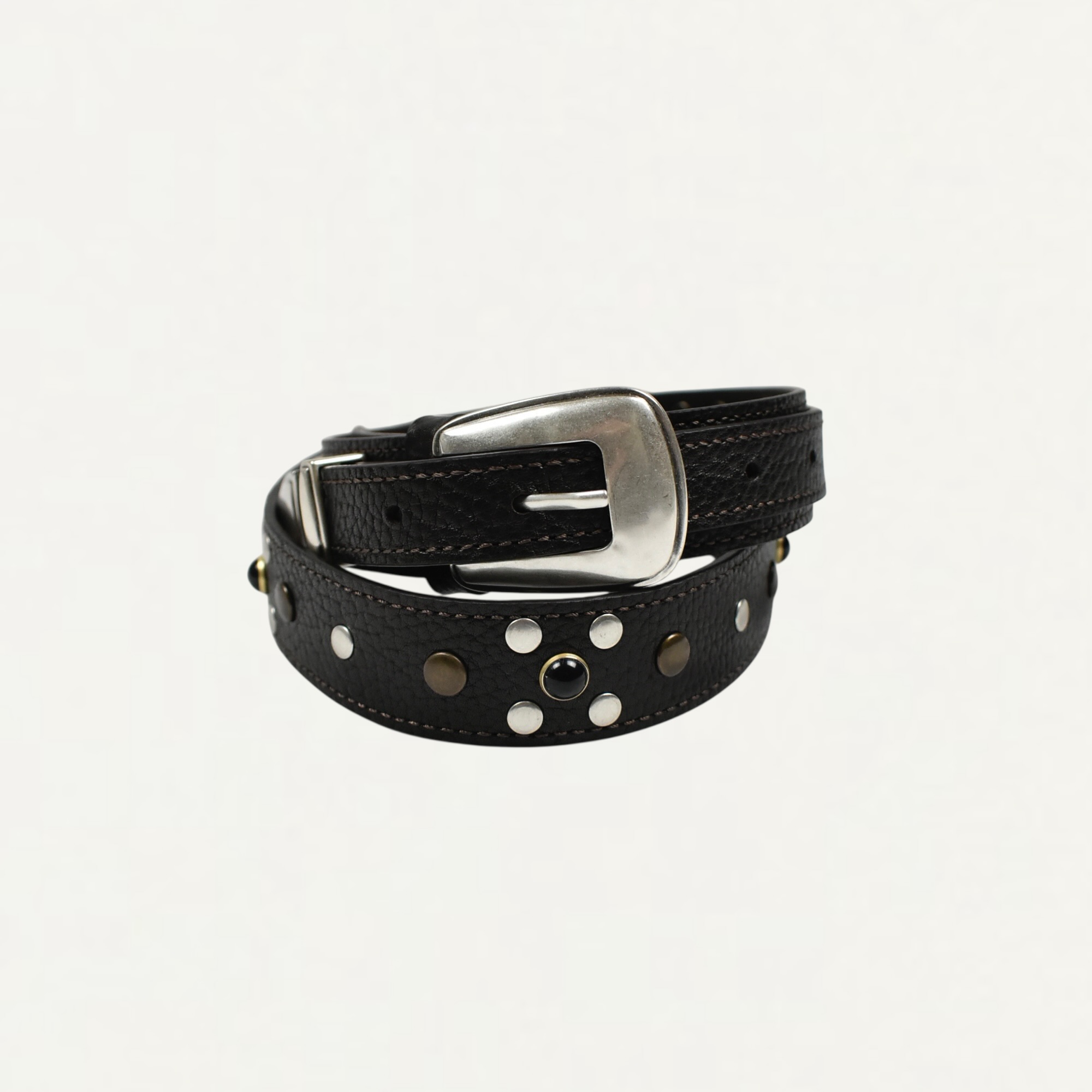 LEMAIRE WESTERN STUDS BELT 30 MM IN LEATHER DARK BROWN[BE0002 LL139]
