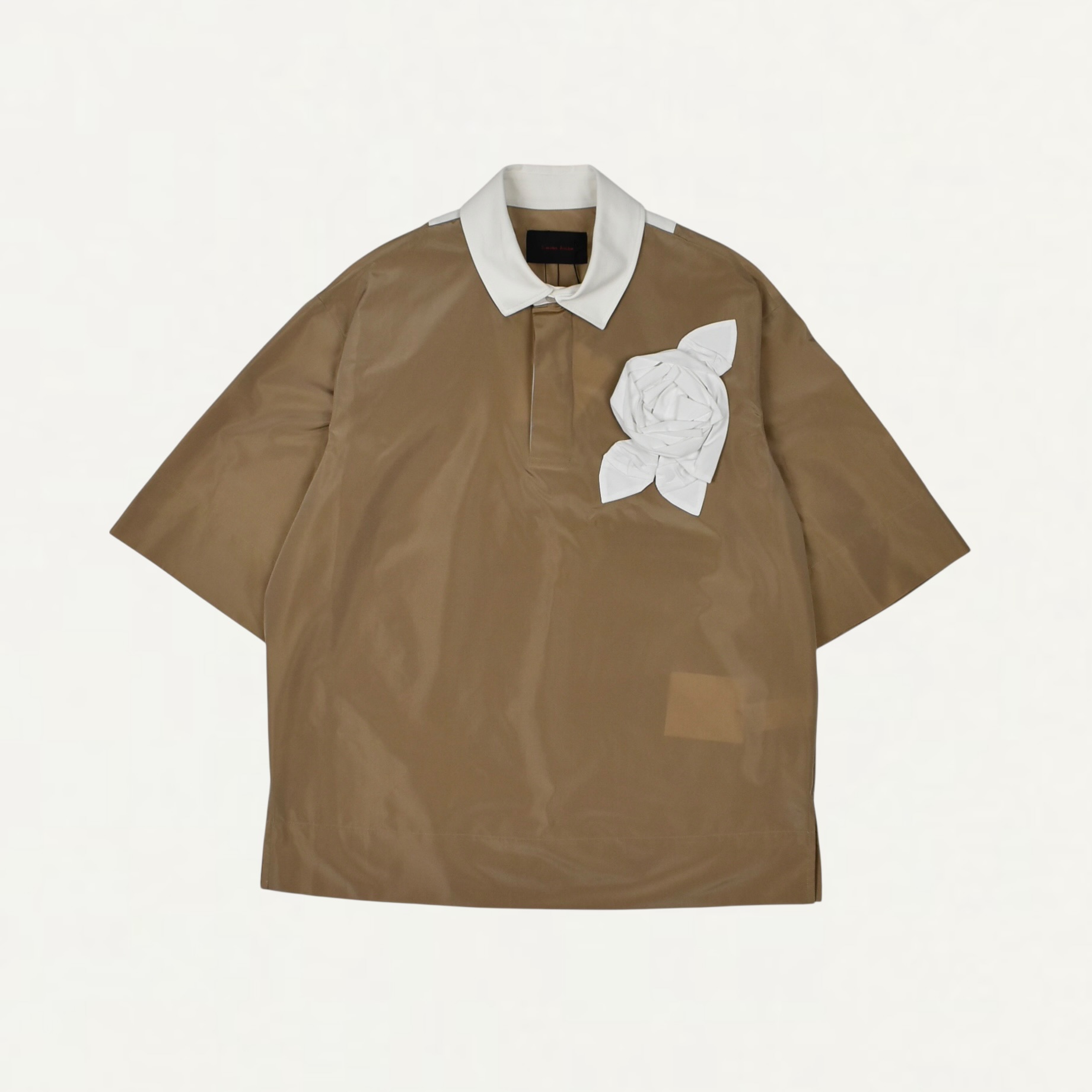 Simone RochaPRESSED ROSETTE RUGBY JERSEY TOFFEE/WHITE[5422R1 0469]