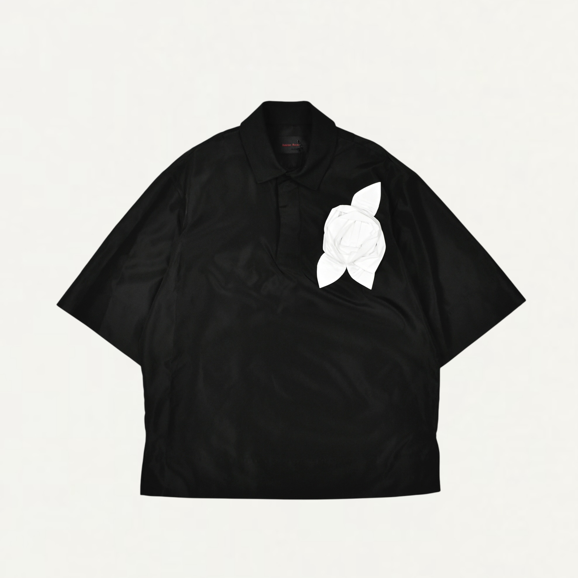 Simone Rocha PRESSED ROSETTE RUGBY JERSEY BLACK/WHITE[5422R1 0469]