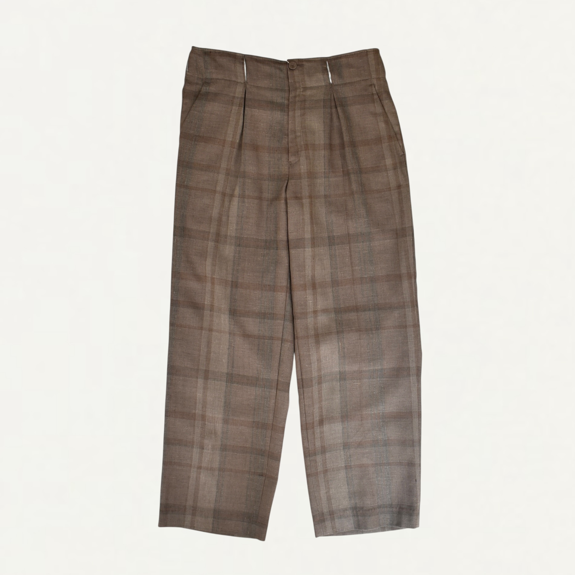 SEEALL CLASSIC CIGARETTE PANTS CAMNEL PLAID[SAU63-PT185-MK-002-CAMEL PLAID-3]