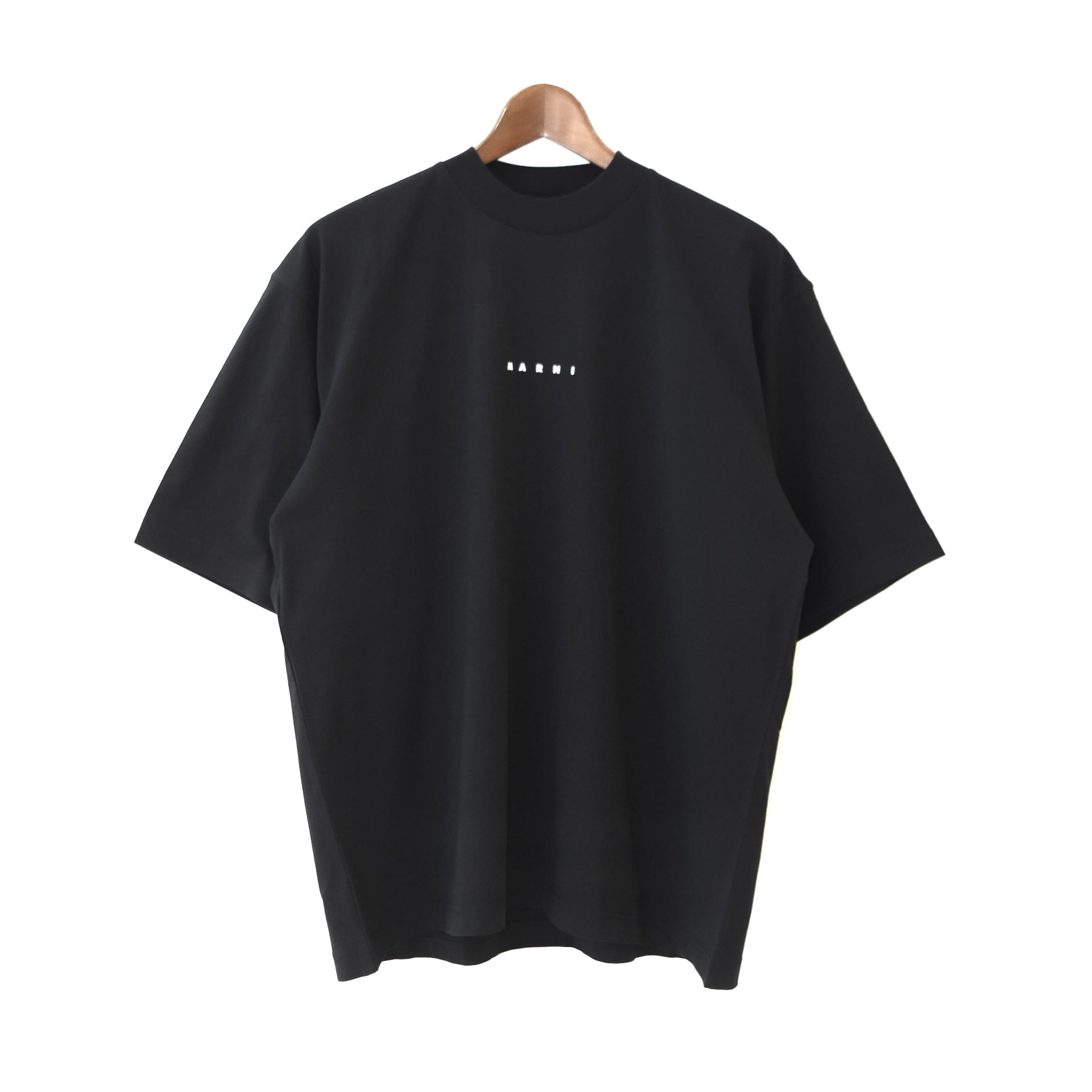 MARNI LOGO ORGANIC JERSEY T-SHIRTS BLACK[HUMU0223P1]