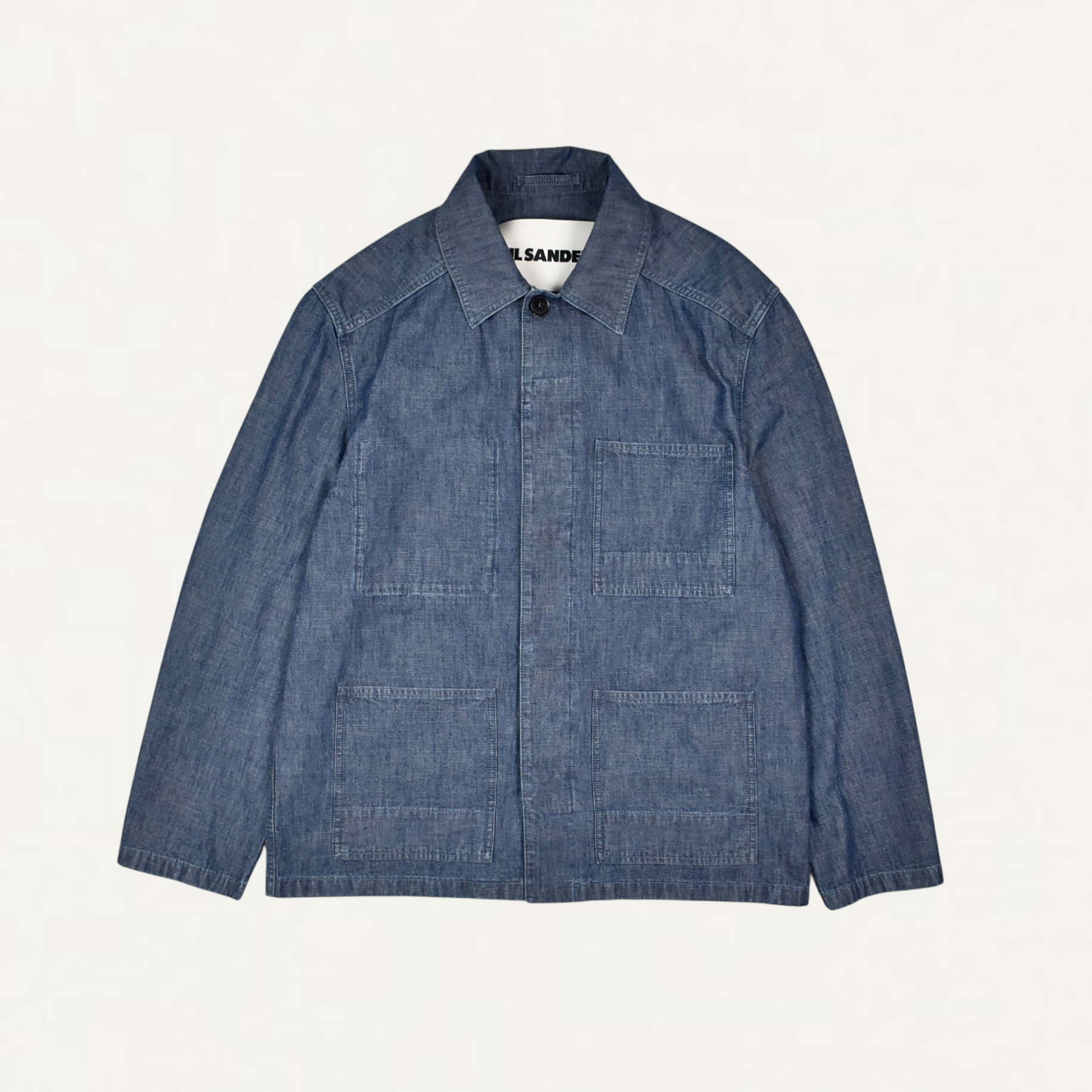 JIL SANDER LIGHT COTTON CHAMBRAY BLOUSON INDIGO[J22SW0089]