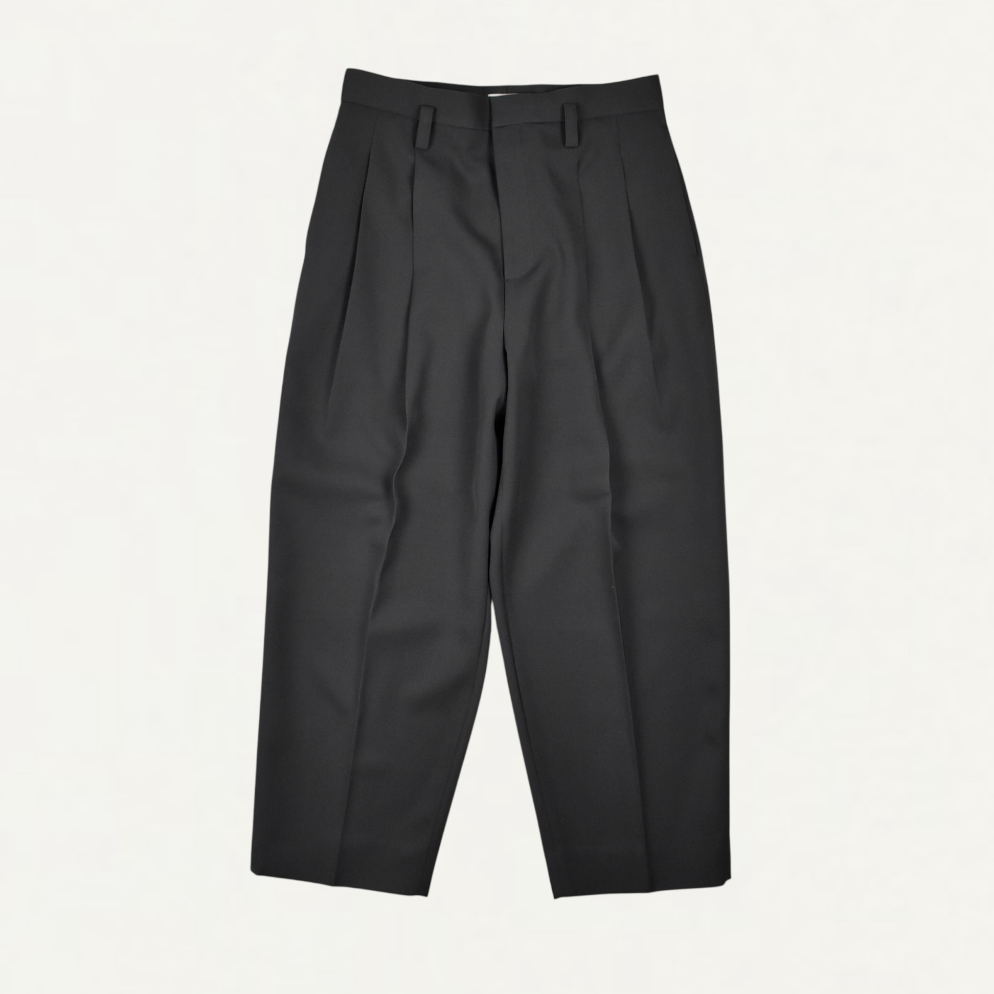 JIL SANDER SHARP WOOL GABARDINE PANTS FOG[J61KA0063]