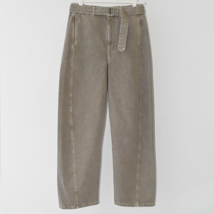 LEMAIRE TWISTED BELTED PANTS HEAVY SNOWY DENIM[PA326 LD1017]