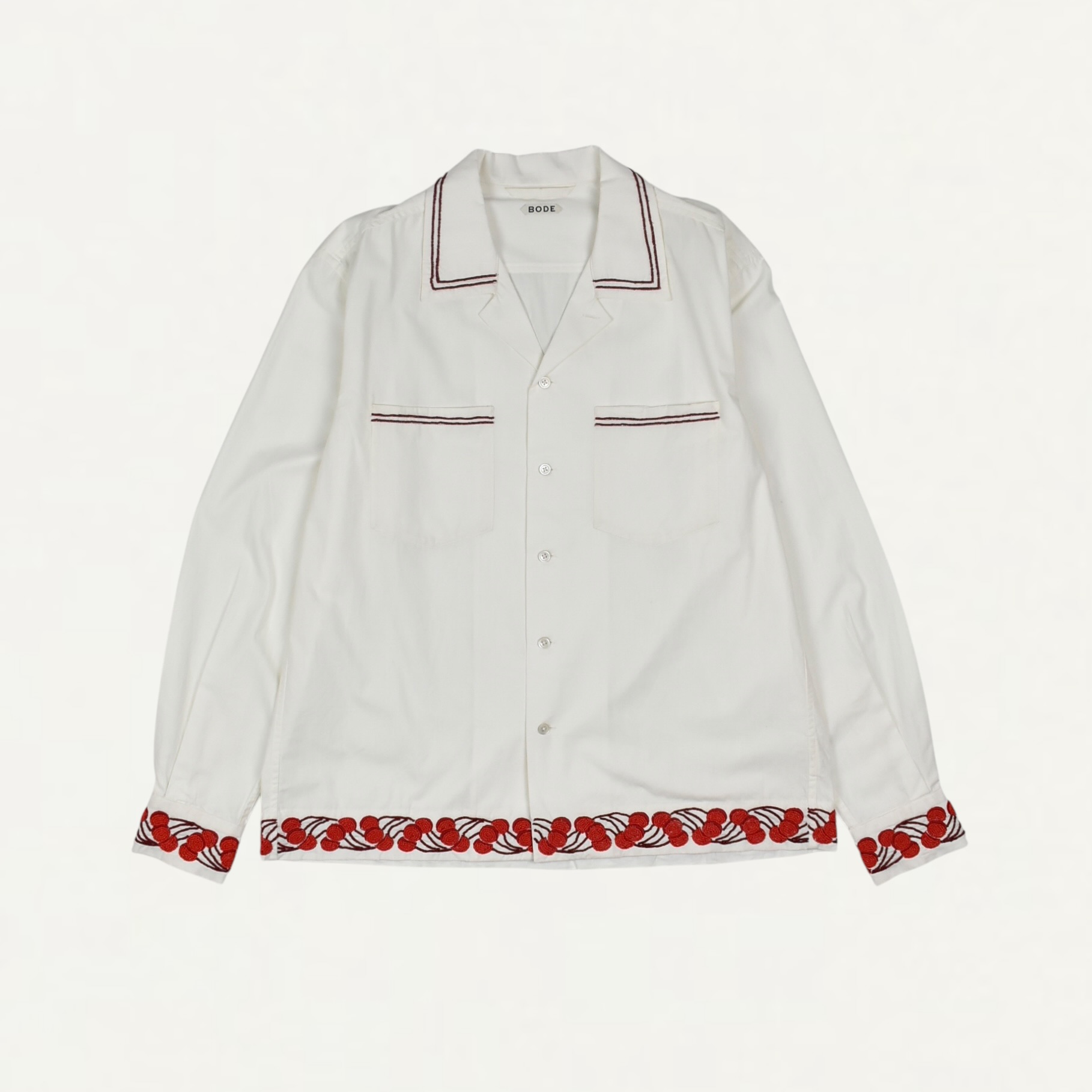 BODE CHERRY LANE BEADED SHIRT WHITE[MRS26SH027]