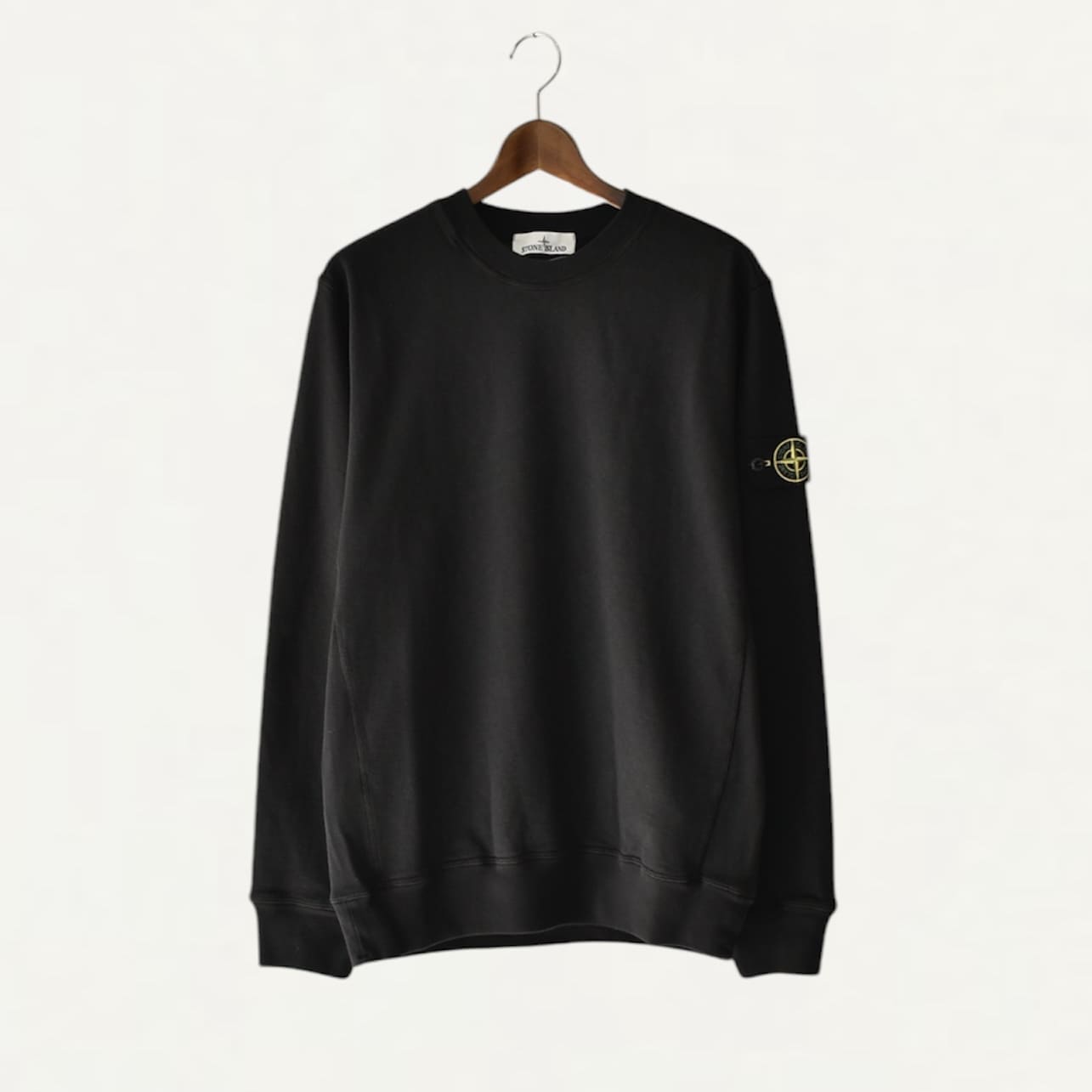 STONE ISLAND Crewneck sweatshirt with slub effect Marine Black[K1S156100020]