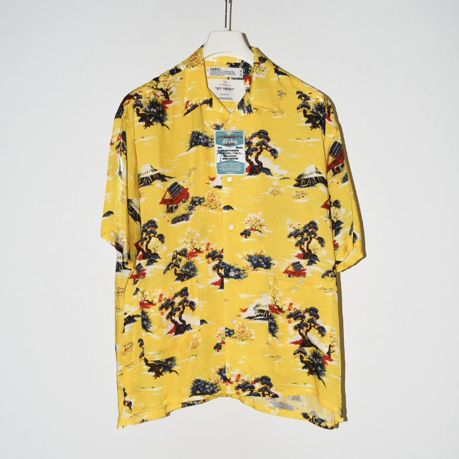 DAIRIKU "Cliff" Aloha Shirt Yellow[24SS S-9]