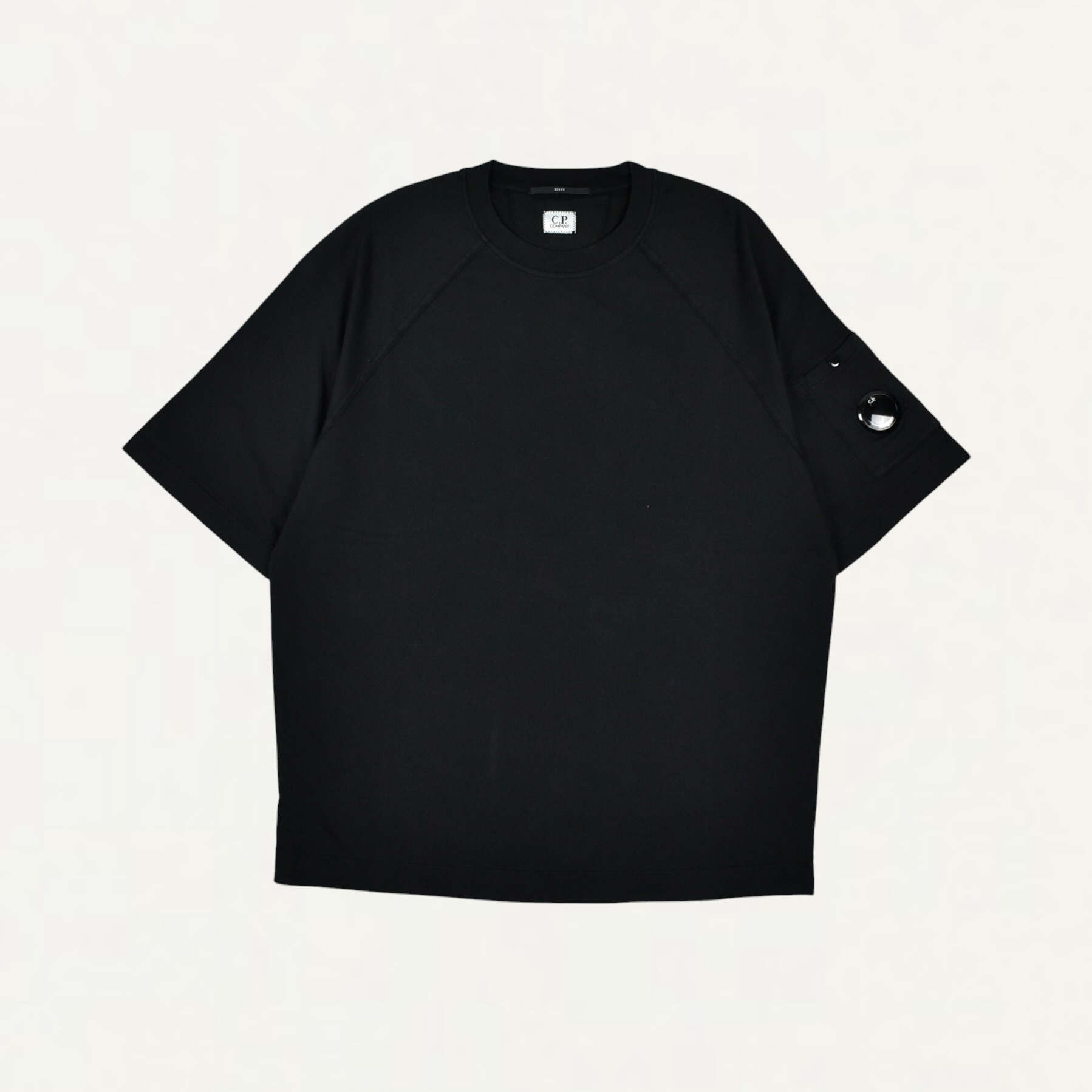 C.P. Company Light Fleece Short Sleeve T-shirts Black[20CMSS034A]