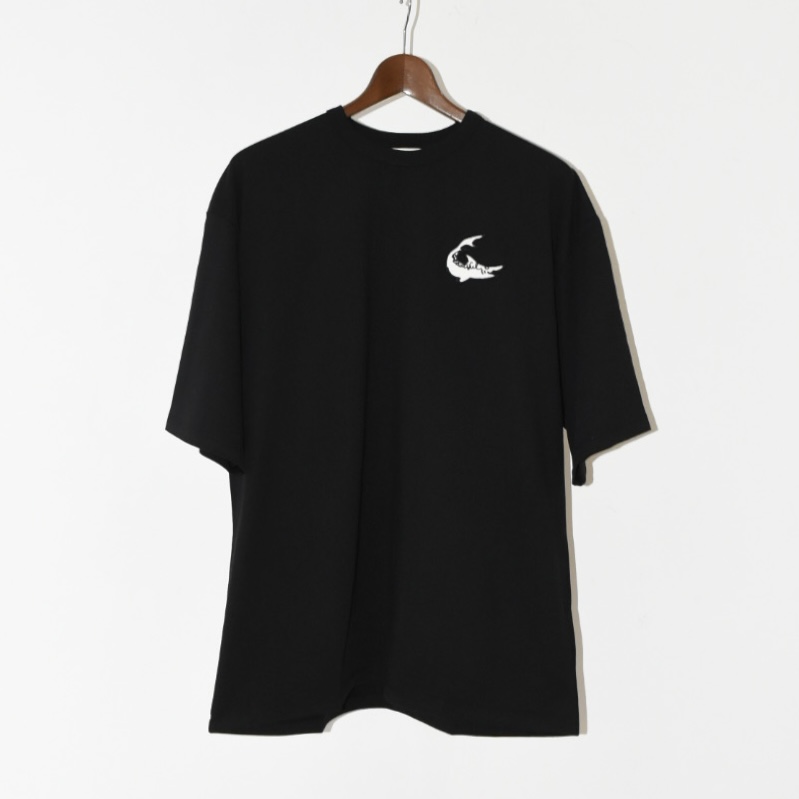 beautiful people supima cotton jersey shark emb T-shirt black[1425310003]