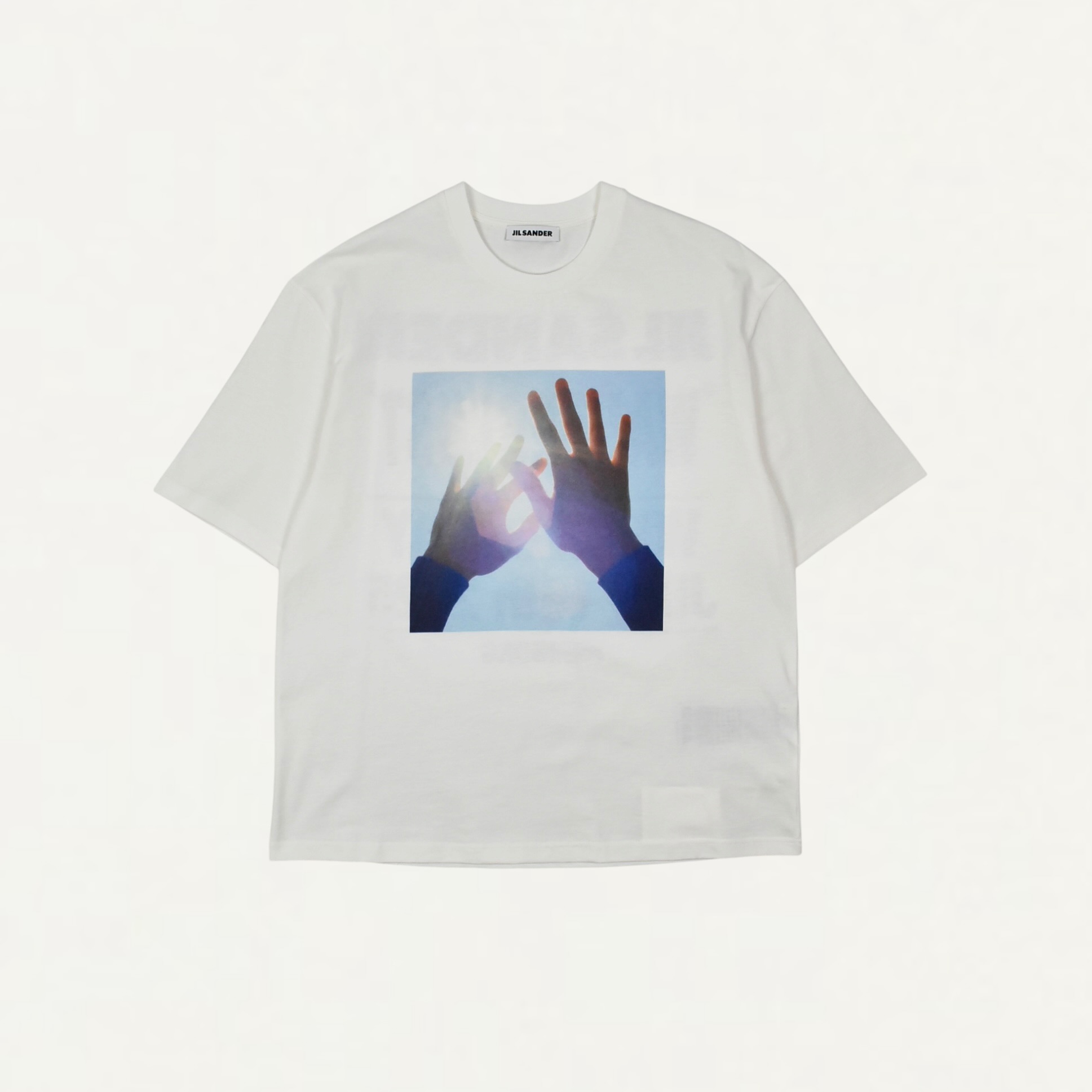 JIL SANDER Cotton Crew-Neck T-Shirt Cold Shade Photograph[J21GC0199]