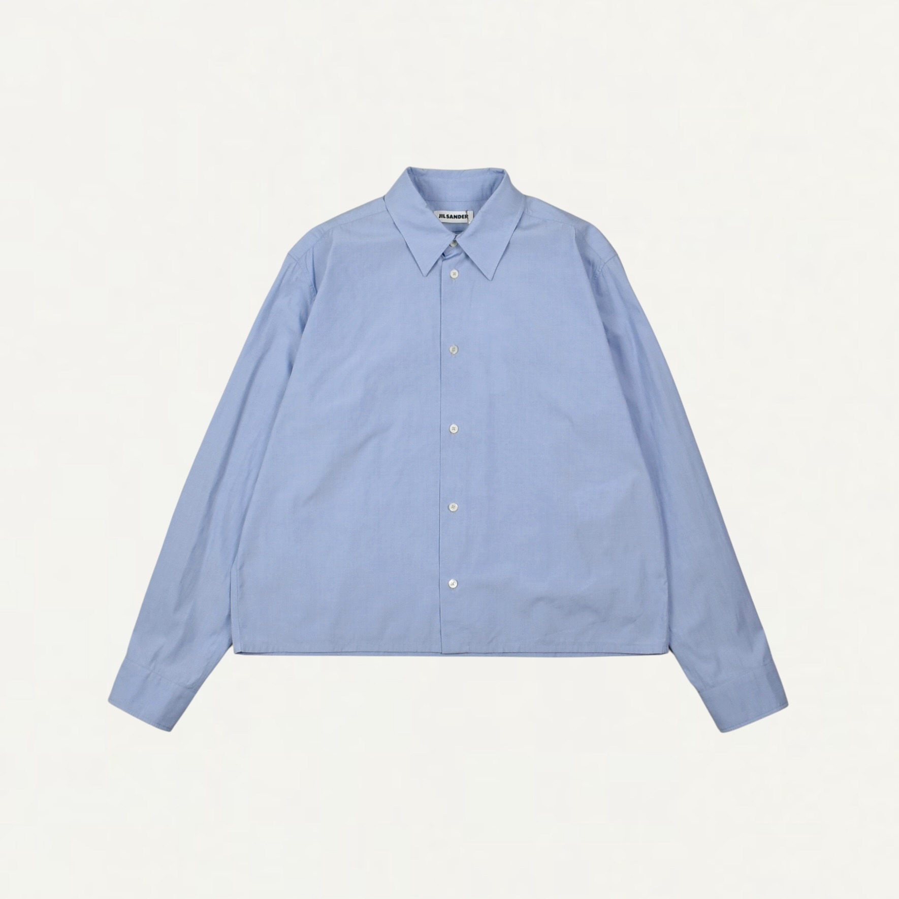 JIL SANDER Cotton fil-à-fil Box shirt Powder Blue[J21DL0276]