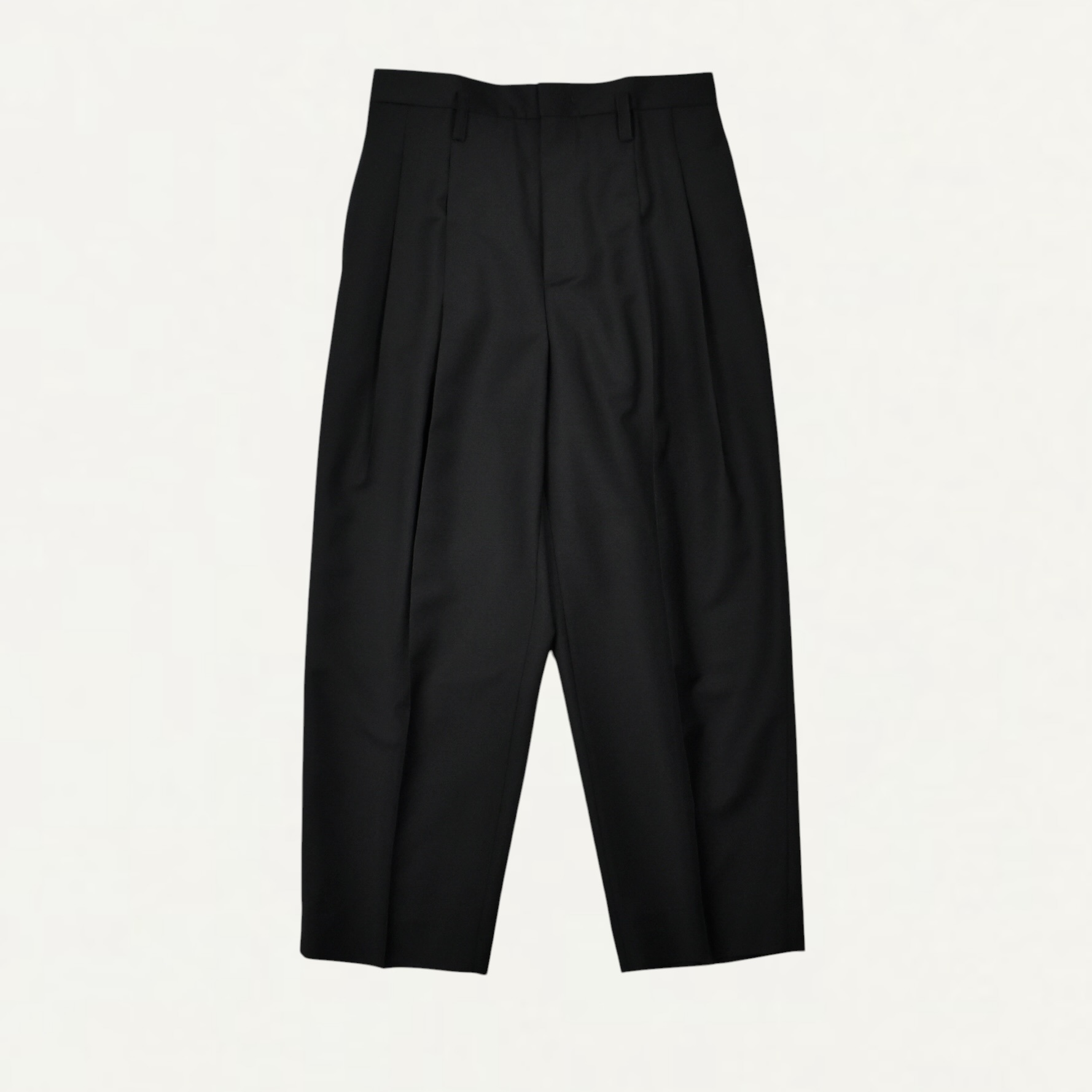 JIL SANDER Wool Gabardine Tapered Trousers Black[J61KA0063]