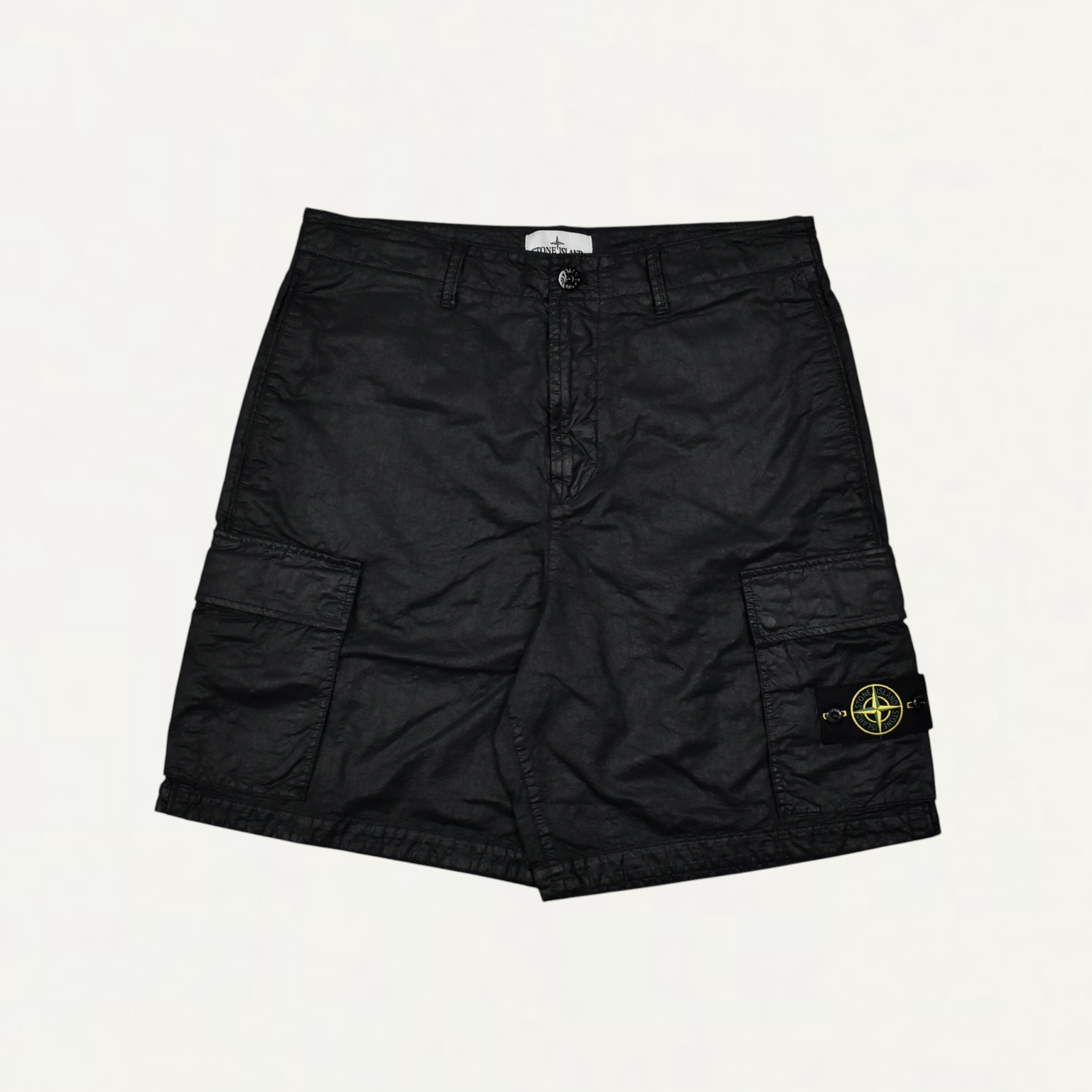 STONE ISLAND L100001 ORGANIC-LOOK NYLON PANAMA-TC Cargo short pants Black[L1S15L100001S0069V0029]