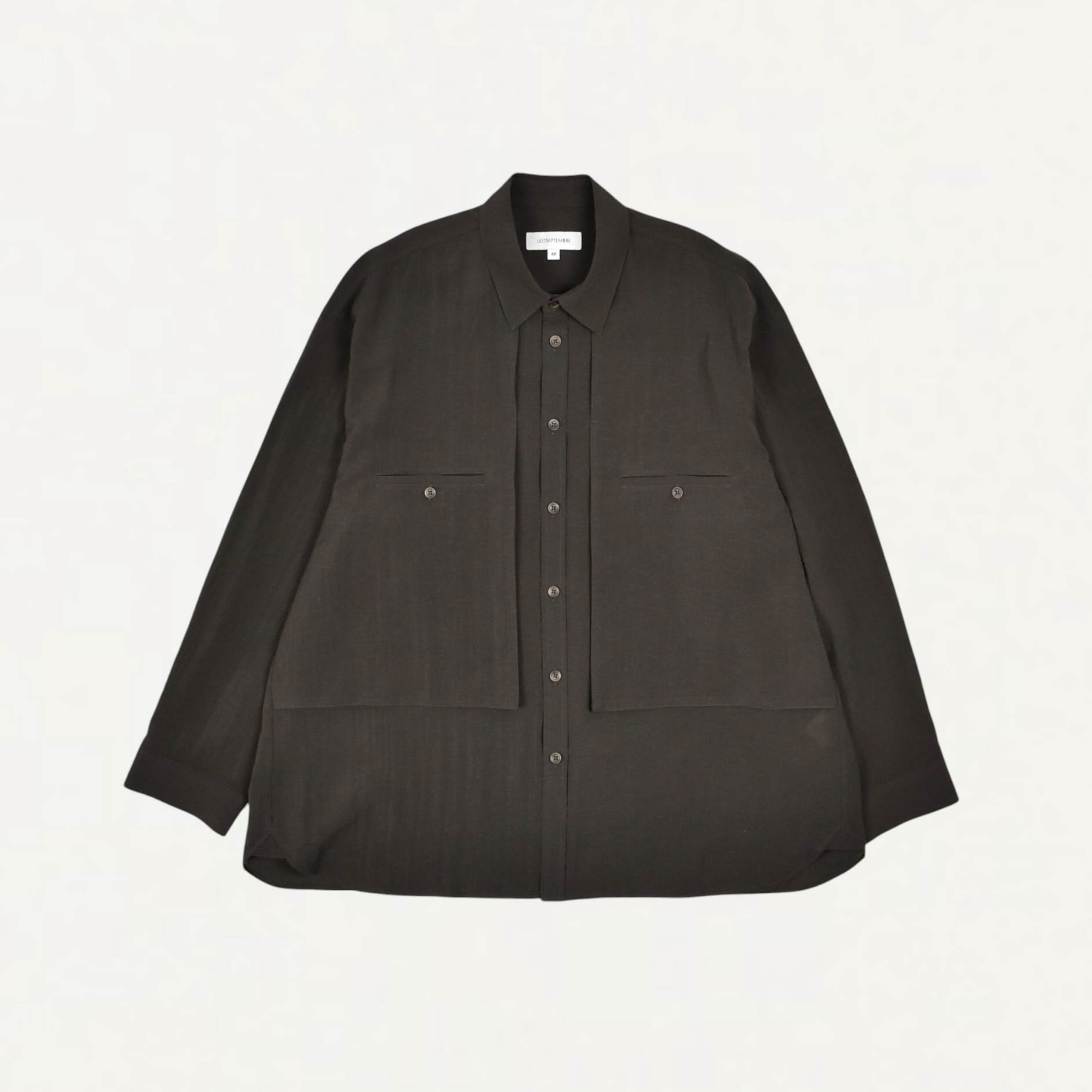 LE17SEPTEMBRE HOMME OVERSIZED CARGO POCKET SHIRT BROWN[LH2611SH001EBR]