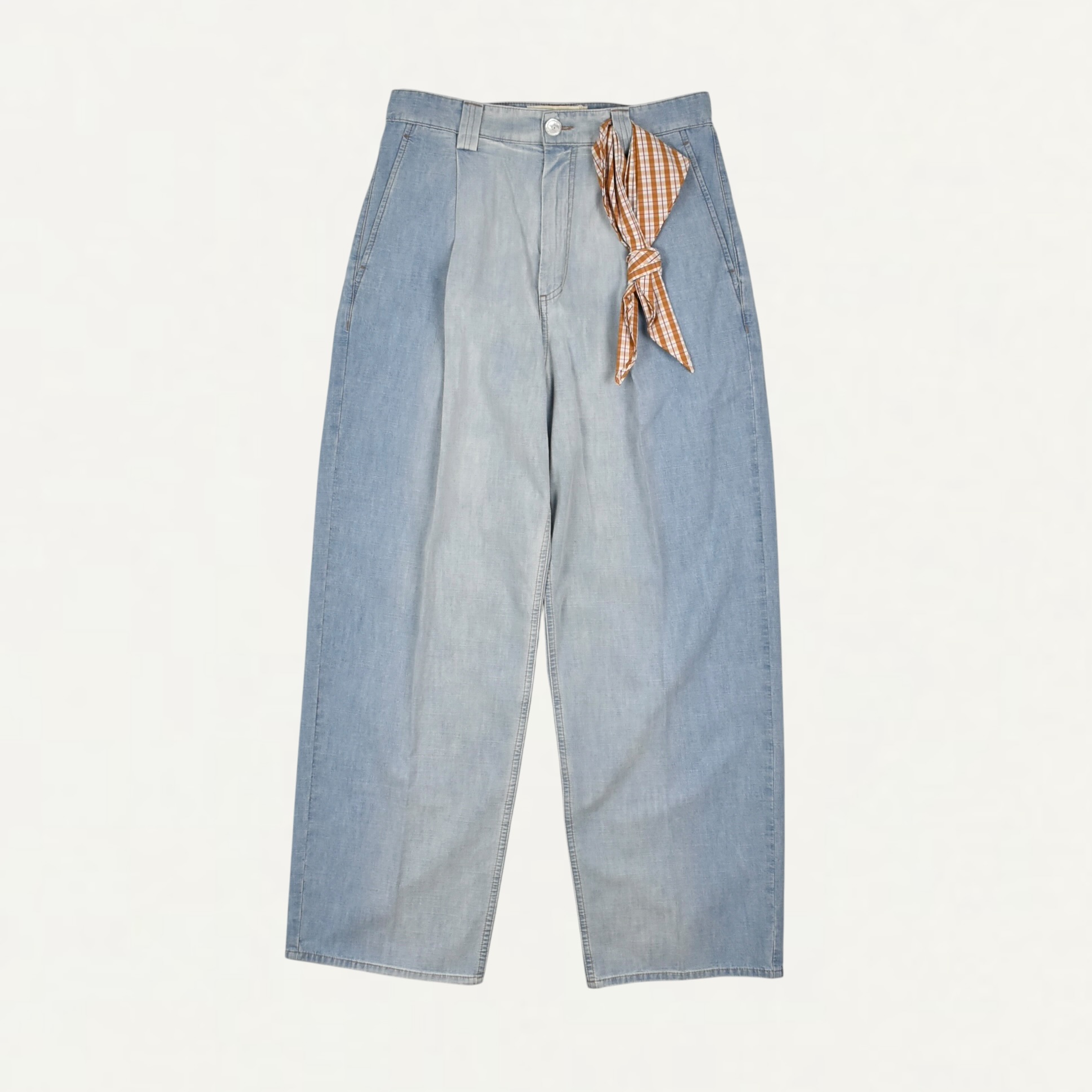 MARNI Light blue chambray jeans with foulard[PUJU0126Q0]