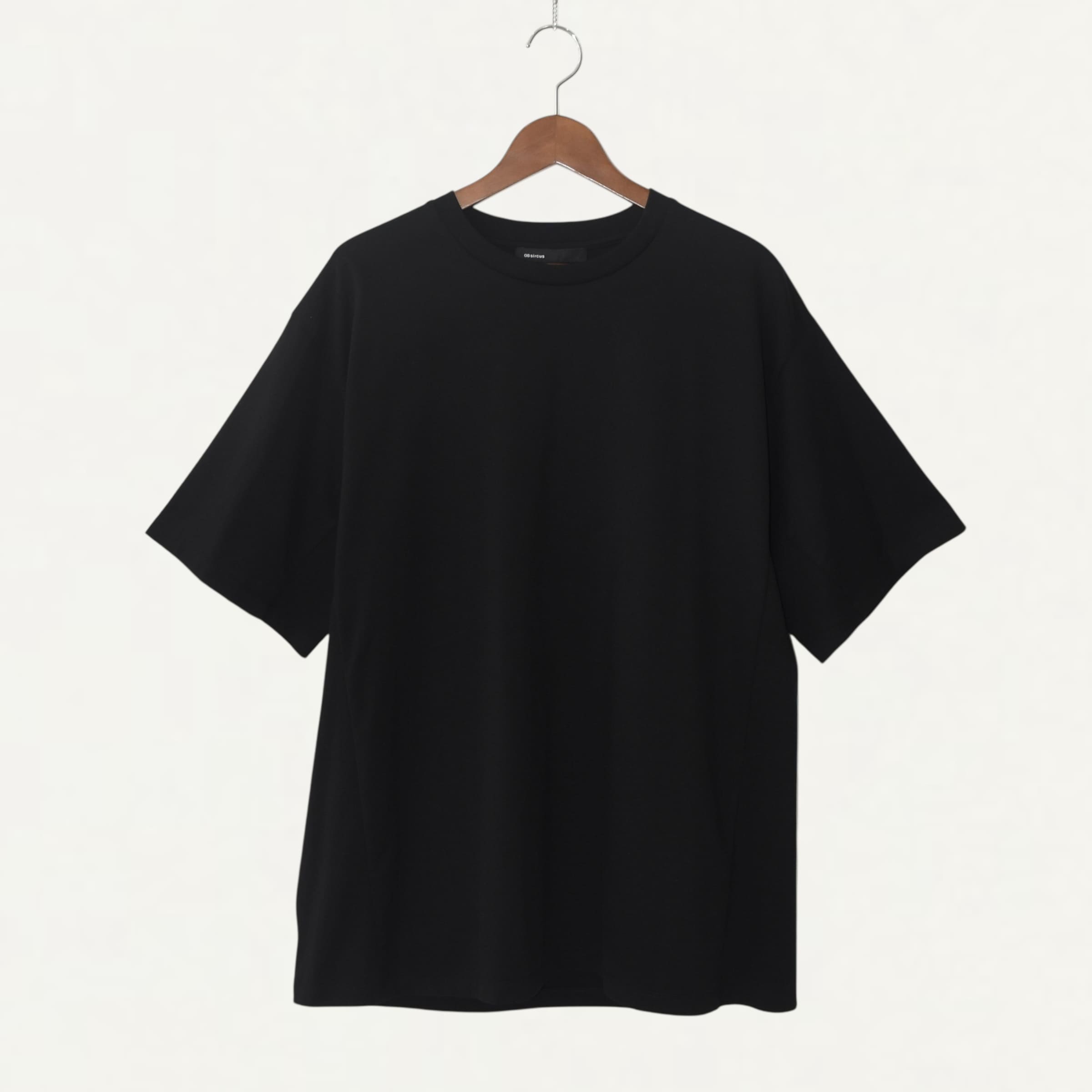 08sircus ORGANIC COTTON CROSS JERSEY OVER TEE BLACK[S25SS-CS06]