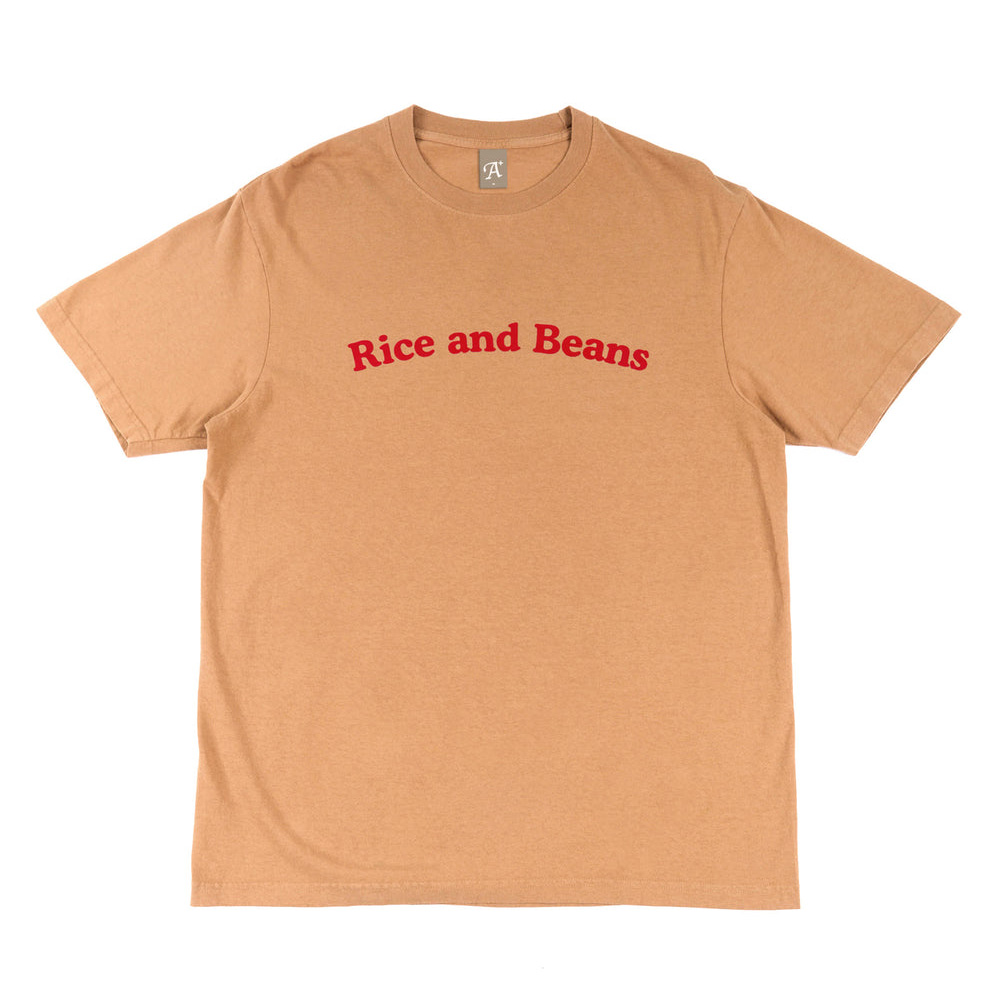 POSITIVE MESSAGE RICE AND BEANS SS TEE[1446/B-N]
