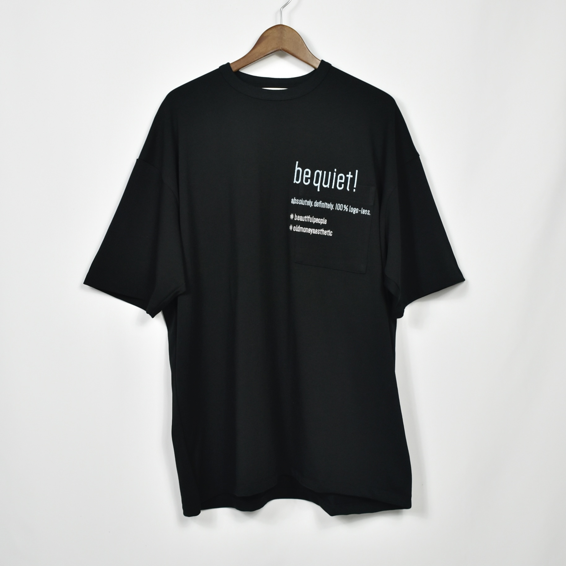 beautiful people suvin compact jersey typography T-shirts BLACK[1445310042]