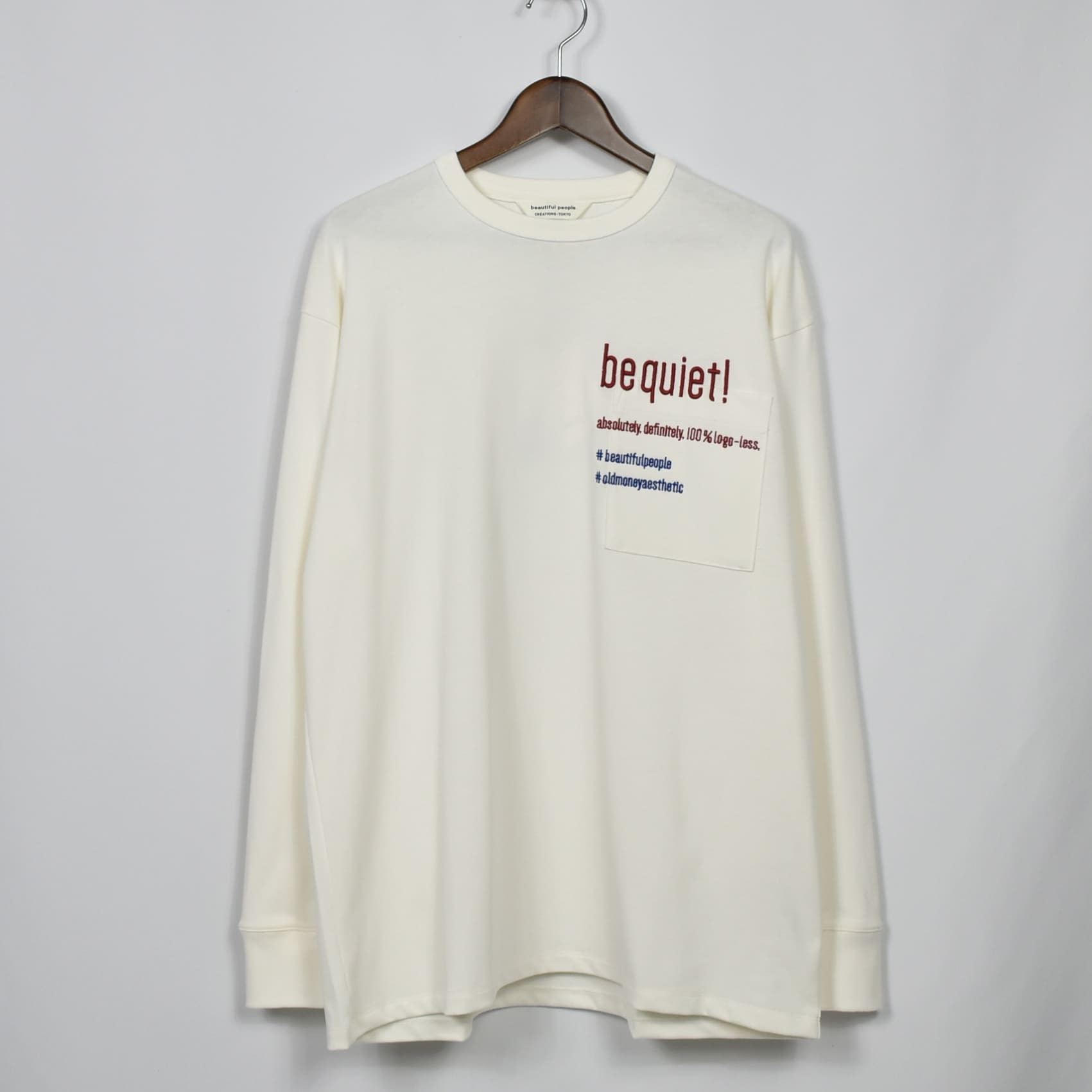 beautiful people suvin compact jersey typography long T OFF WHITE[1445310044]