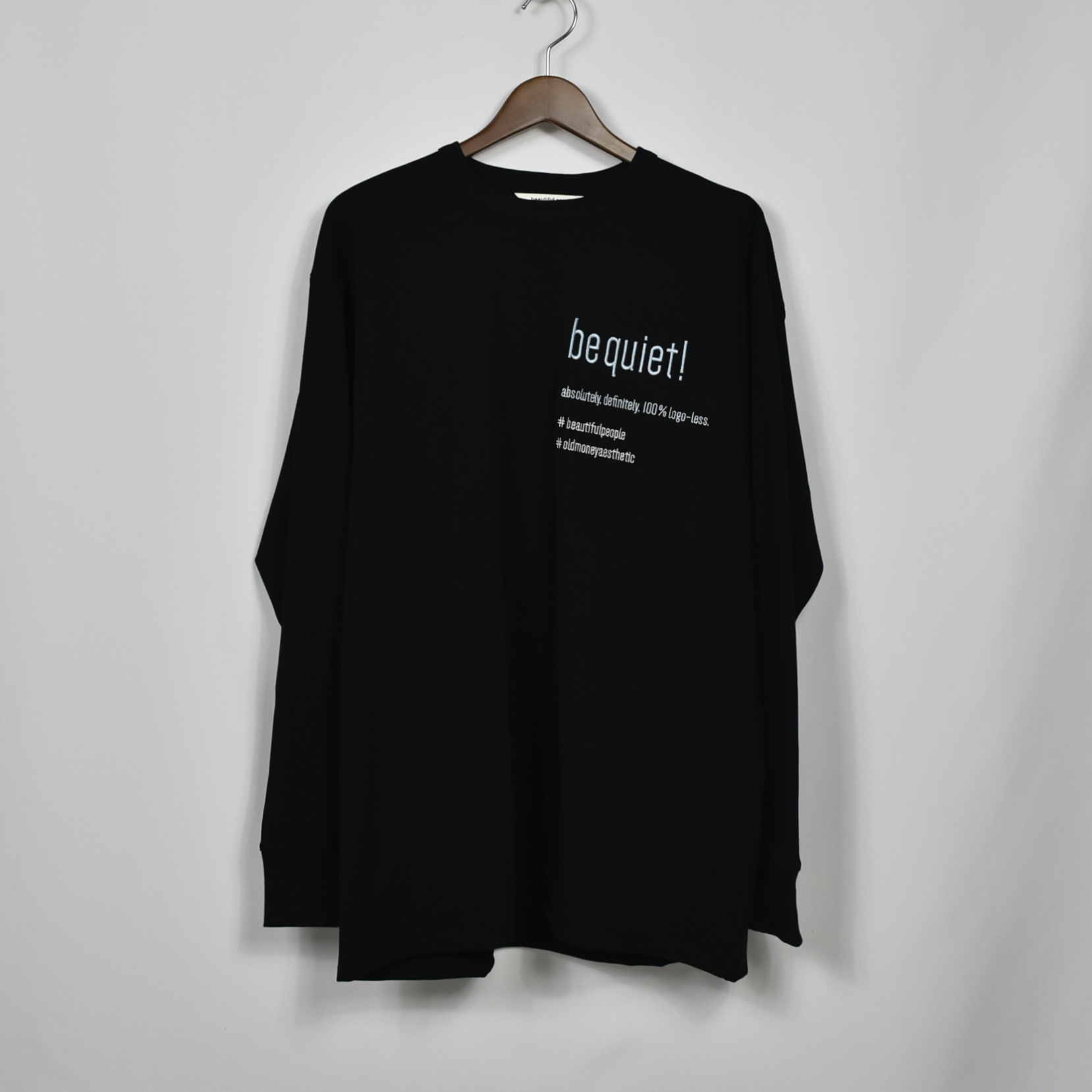 beautiful people suvin compact jersey typography long T BLACK[1445310044]
