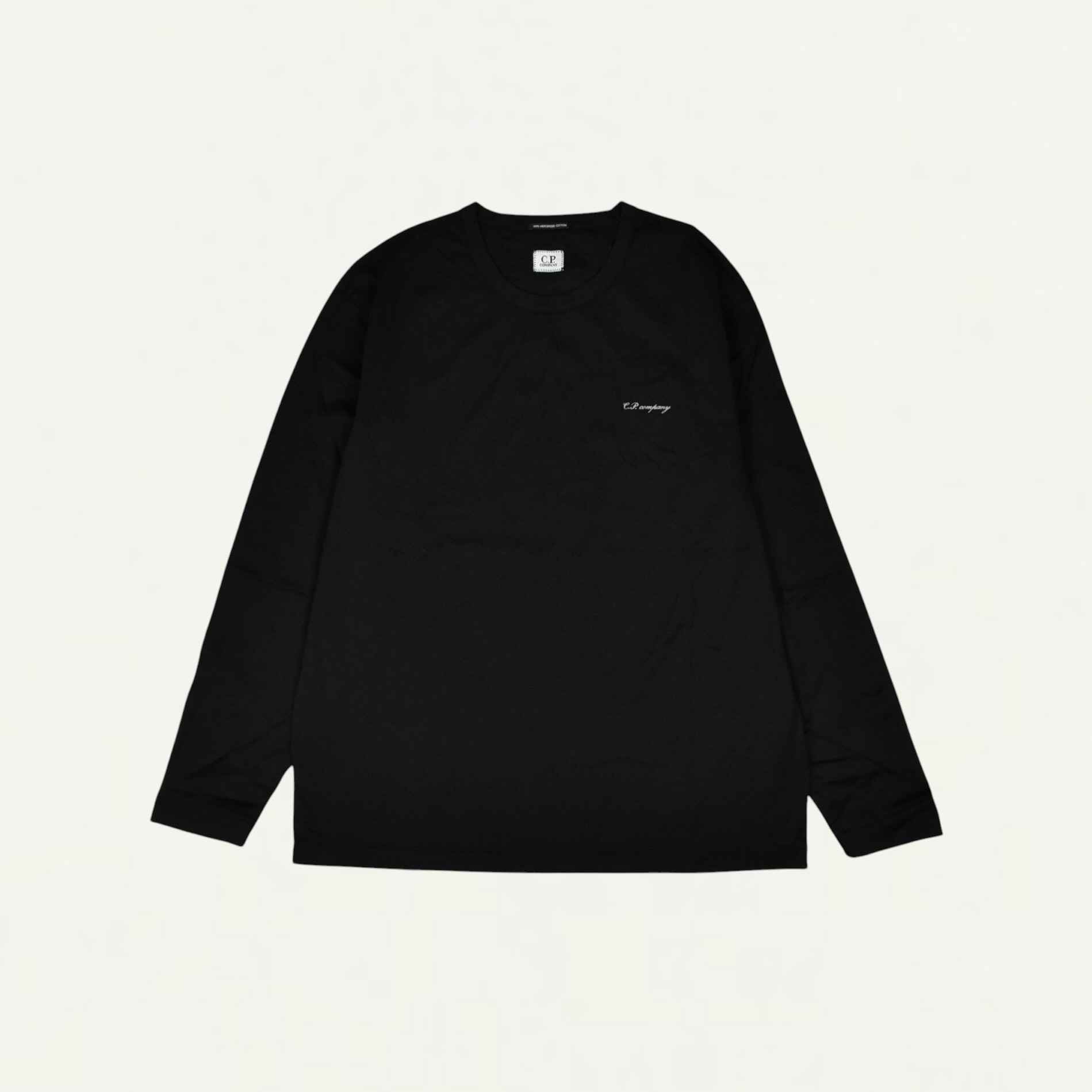 C.P. Company Long Sleeve T-Shirt in 70/2 Mercerized Light Jersey Black[21CMTS157A]