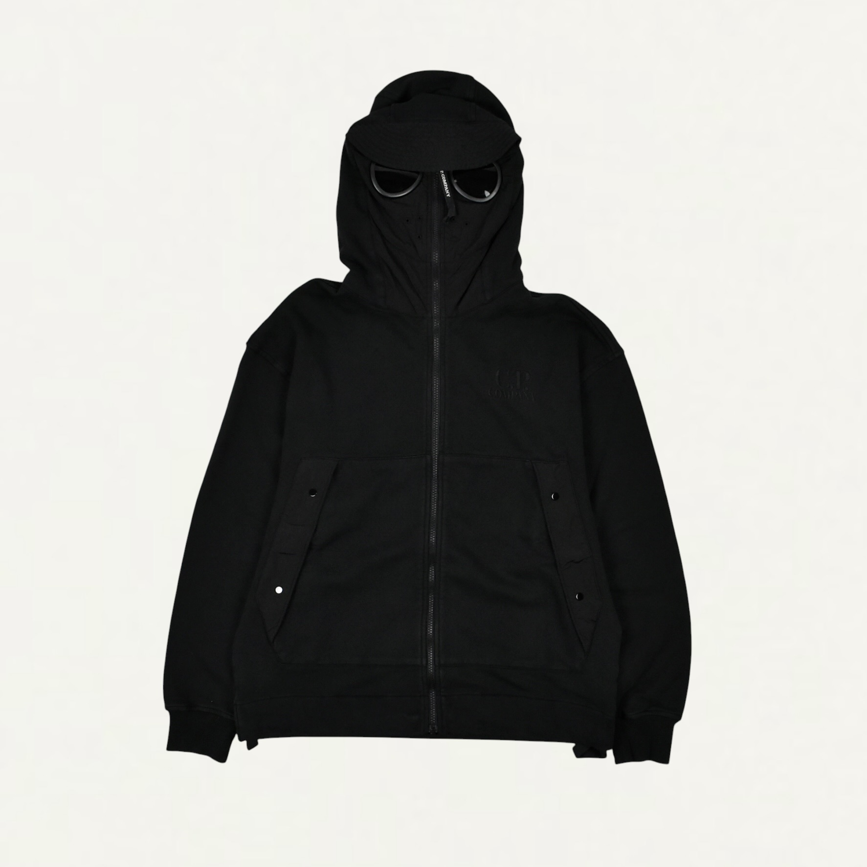 C.P. Company Diagonal Raised Fleece Mix Hooded Sweatshirt Black[21CMSS032A]