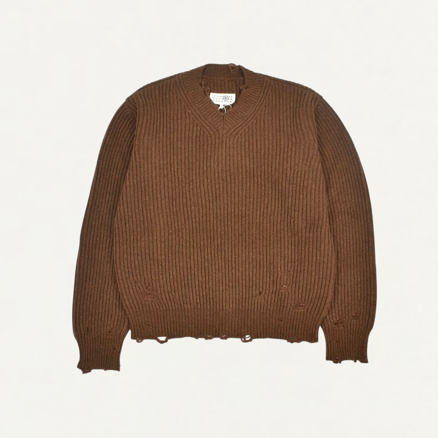 MM6 MAISON MARGIELA V-neck pull over Brown[SH0HN0003]