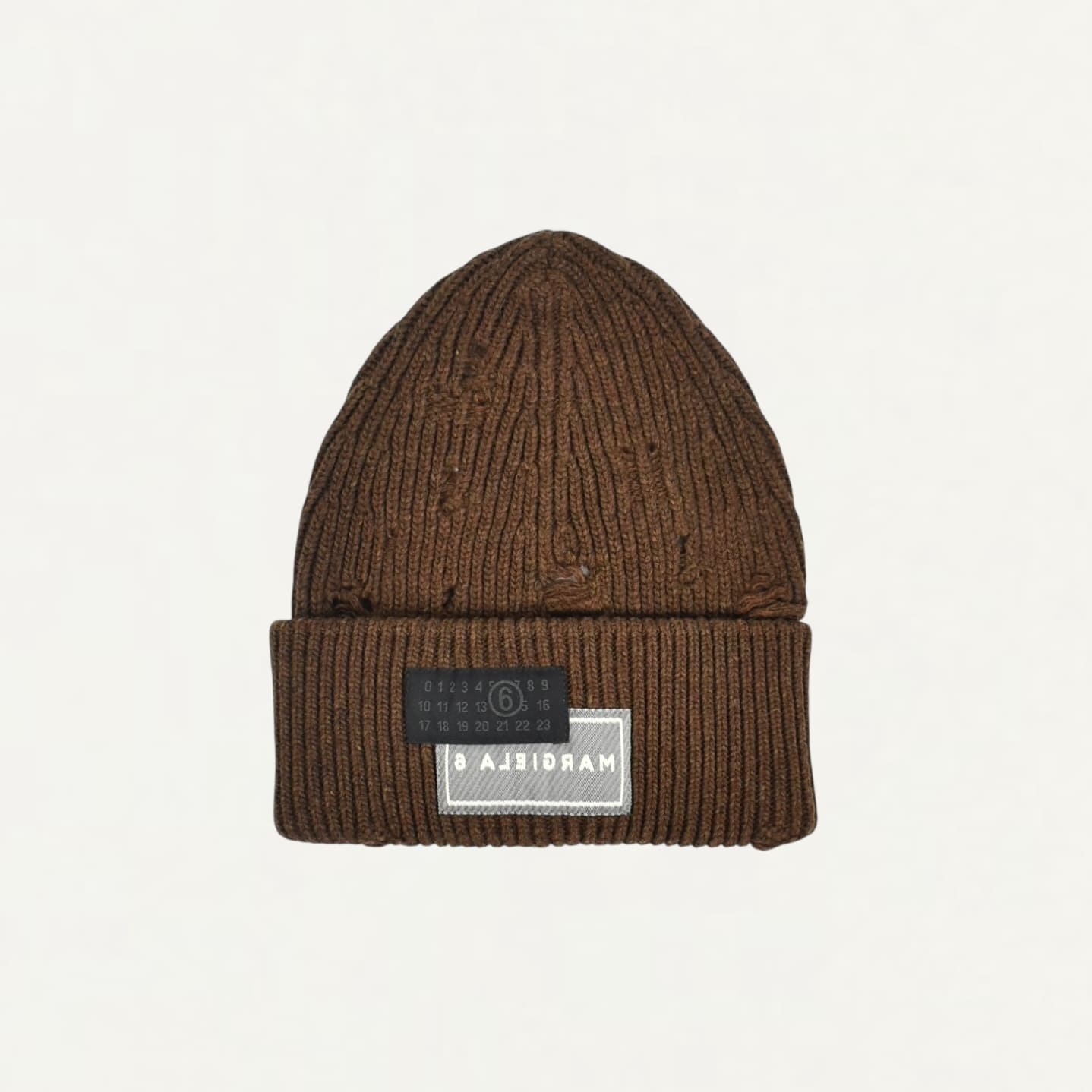 MM6 MAISON MARGIELA BEANIE Brown Melange[SH0TB0001]