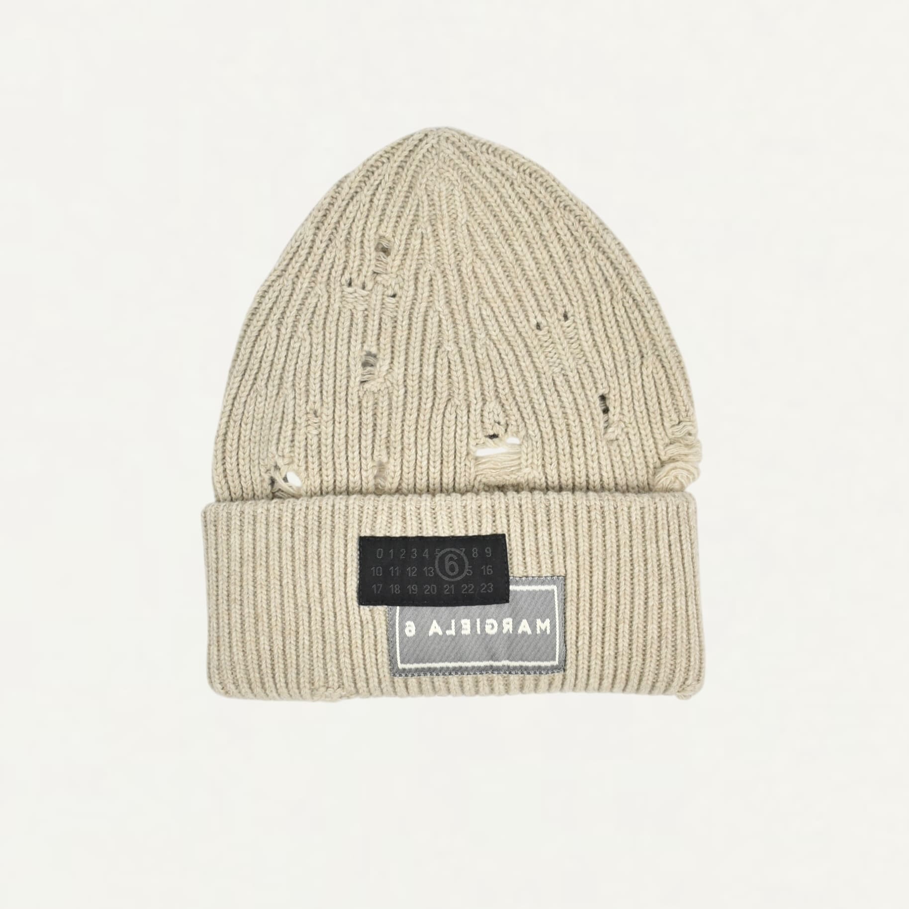 MM6 MAISON MARGIELA BEANIE Beige melange[SH0TB0001]