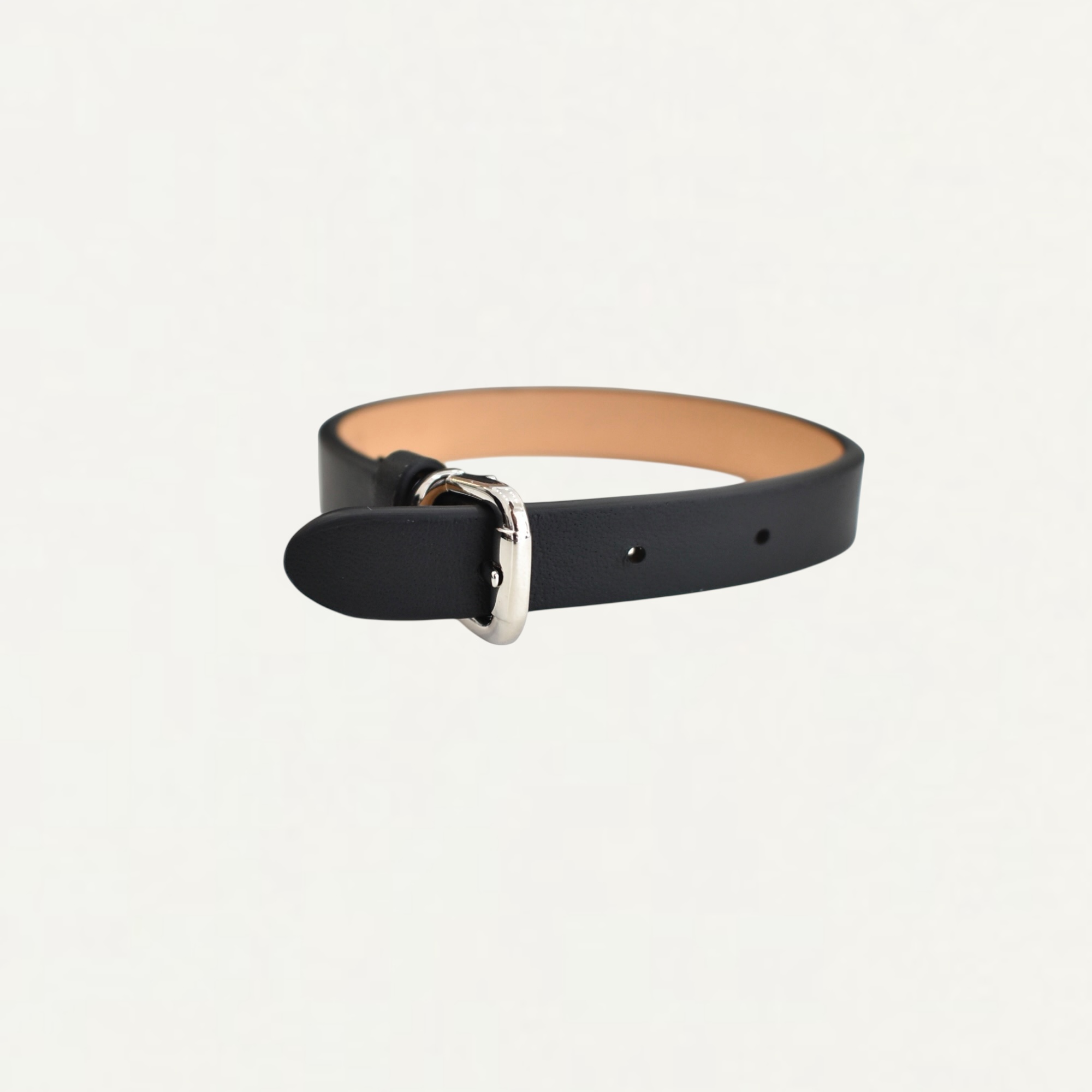 MM6 MAISON MARGIELA PLAIN SAUVAGE LEATHER BRACCIALE BLACK[SM6UY0103]