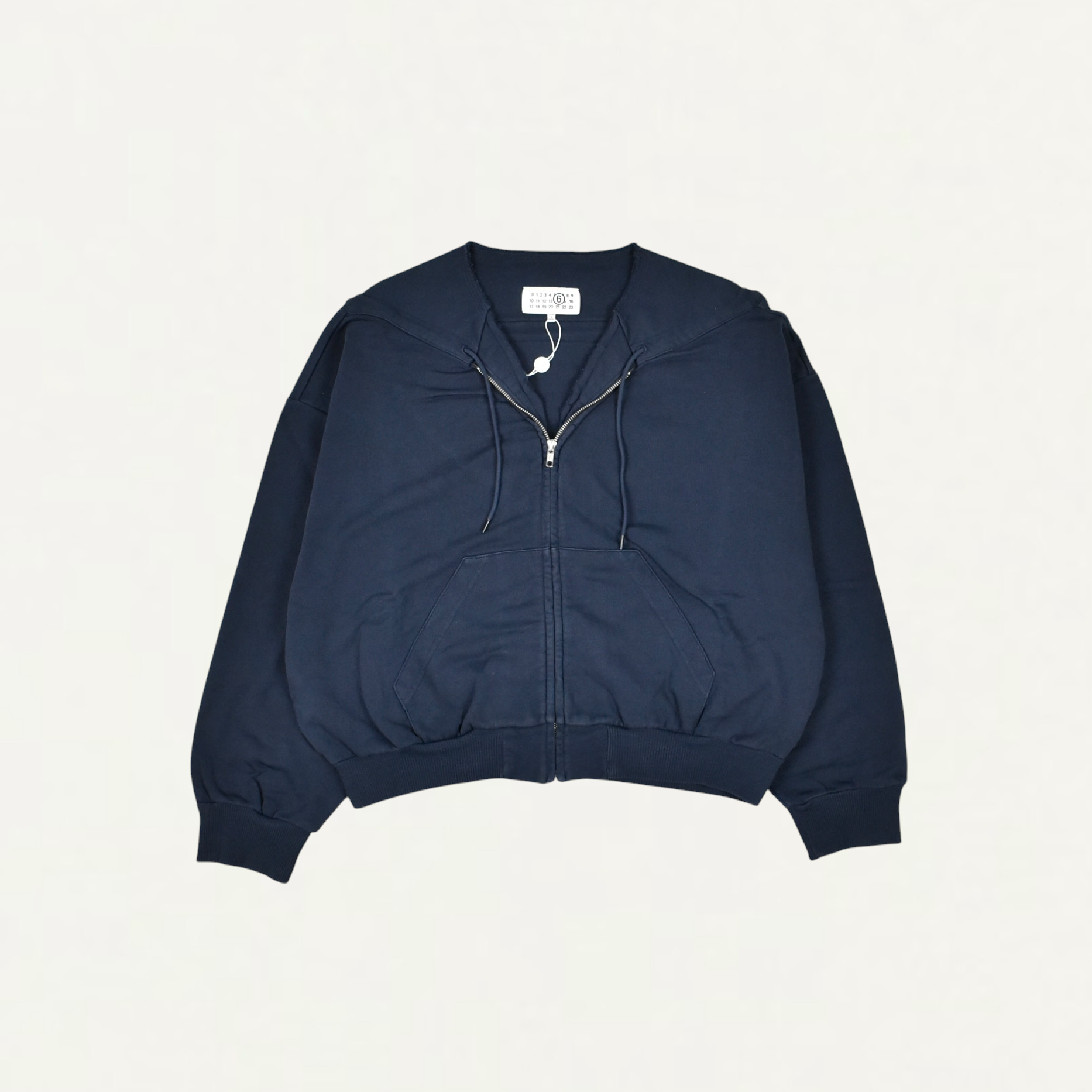 MM6 MAISON MARGIELA UNBRUSHED "trompe-l'oeil"  ZIP-UP SWEAT Blue Navy[S52HG0045]