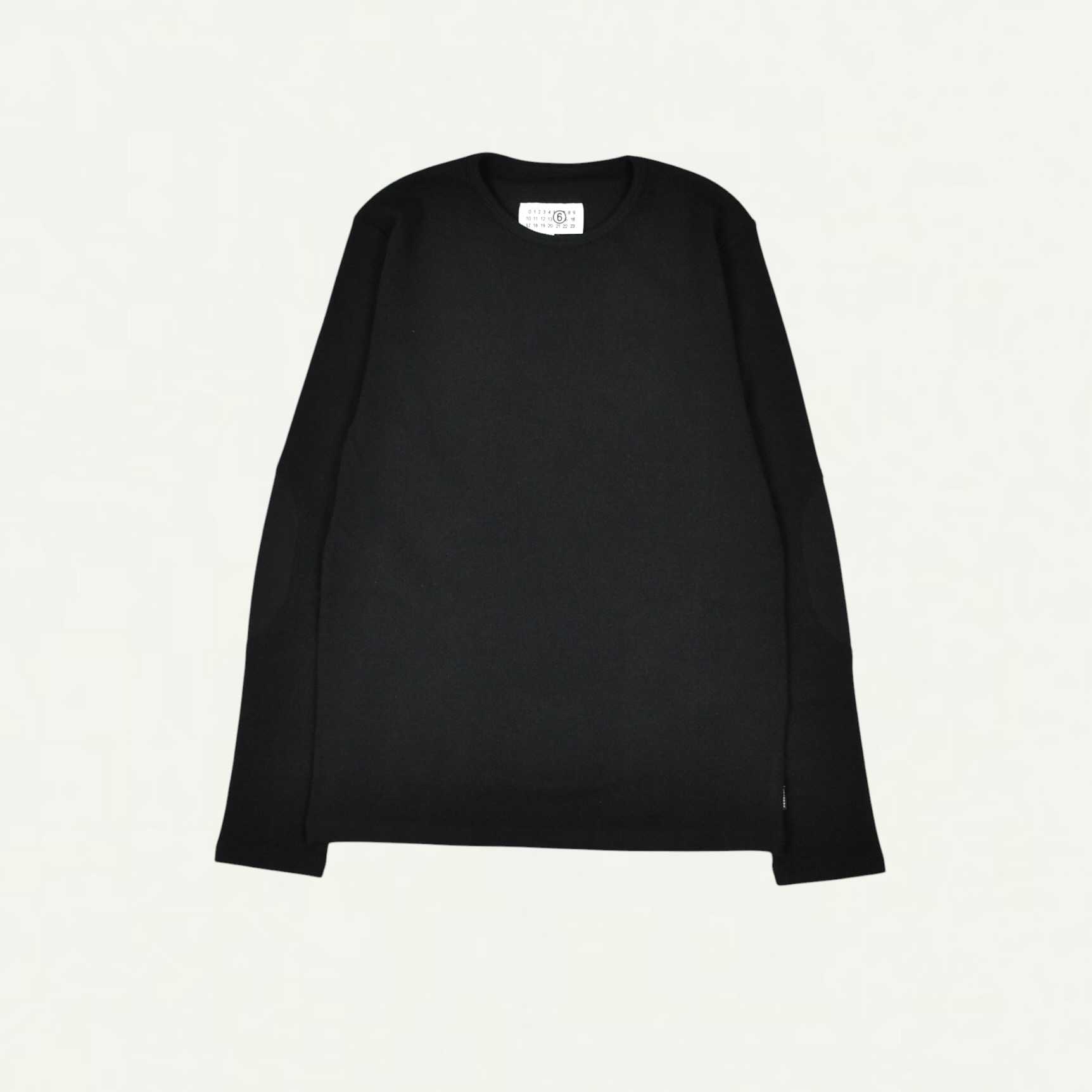 MM6 MAISON MARGIELA WOOL BLEND RIB JERSEY Long-sleeved Top Black[SH0NH0025]