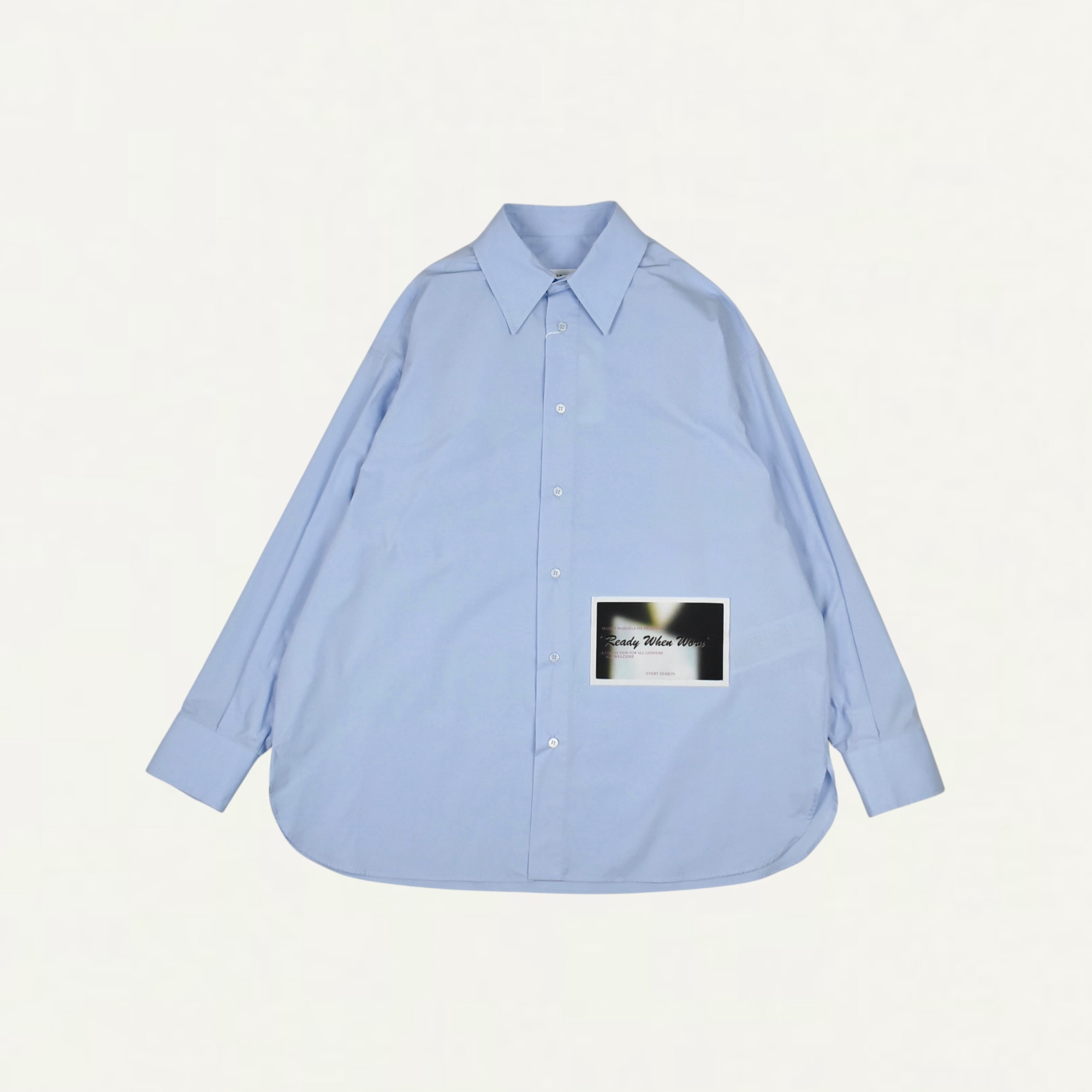 MM6 MAISON MARGIELA Cotton poplin shirt with patched Light Blue[SH0DT0061]
