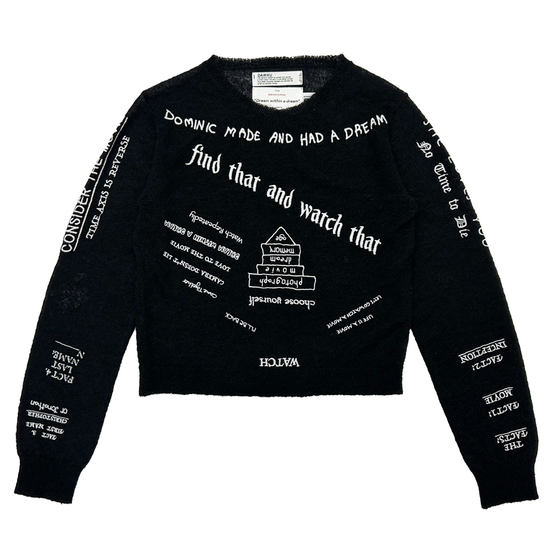 DAIRIKU "TATTOO" Mohair Tite Knit Black[25AW]