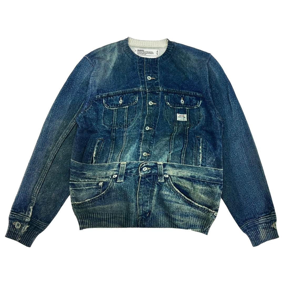 DAIRIKU Tuck In Denim Transcription Knit Indigo[25AW K6]