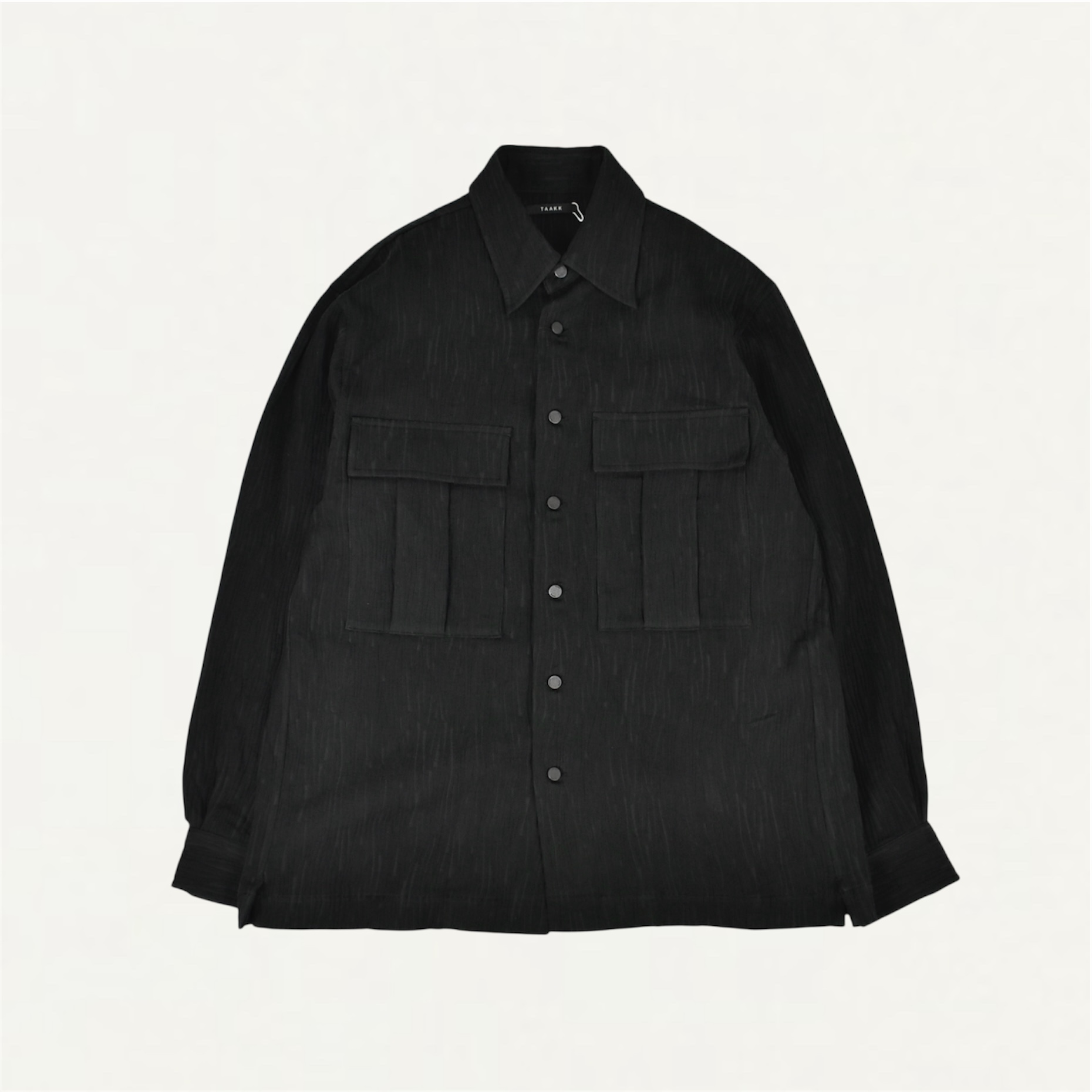 TAAKK CREPE POCKET SHIRT BLACK[TA25AW-SH018]