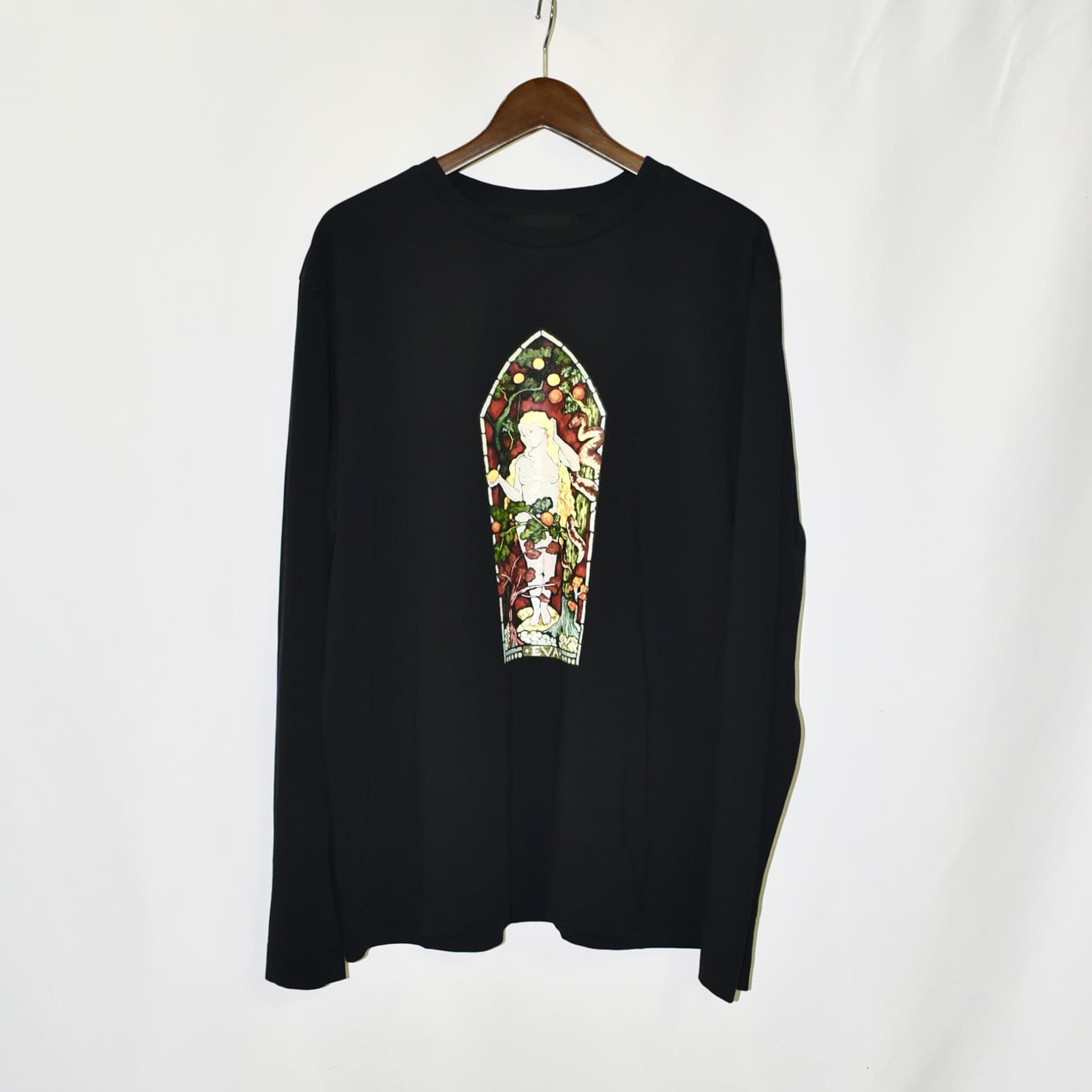 Simone Rocha LONG SLEEVE T-SHIRT W/ STAINED GLASS PRINT BLACK[5194P30-M 0569]