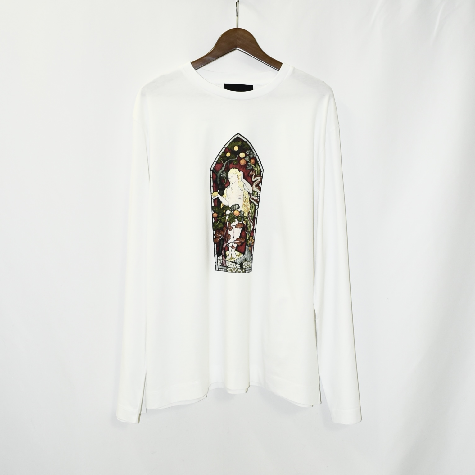 Simone Rocha LONG SLEEVE T-SHIRT W/ STAINED GLASS PRINT WHITE[5194P30-M 0569]