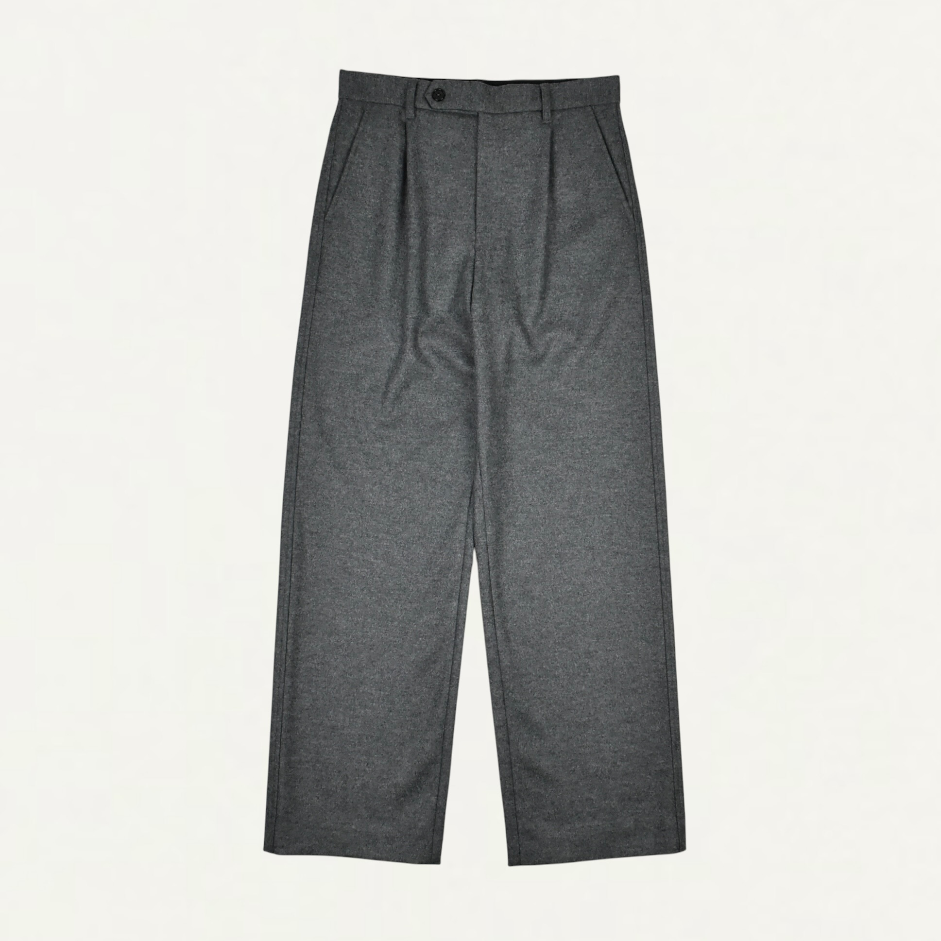 JIL SANDER Wool Melton Straight Leg Pants Ash Grey[J22KA0381]