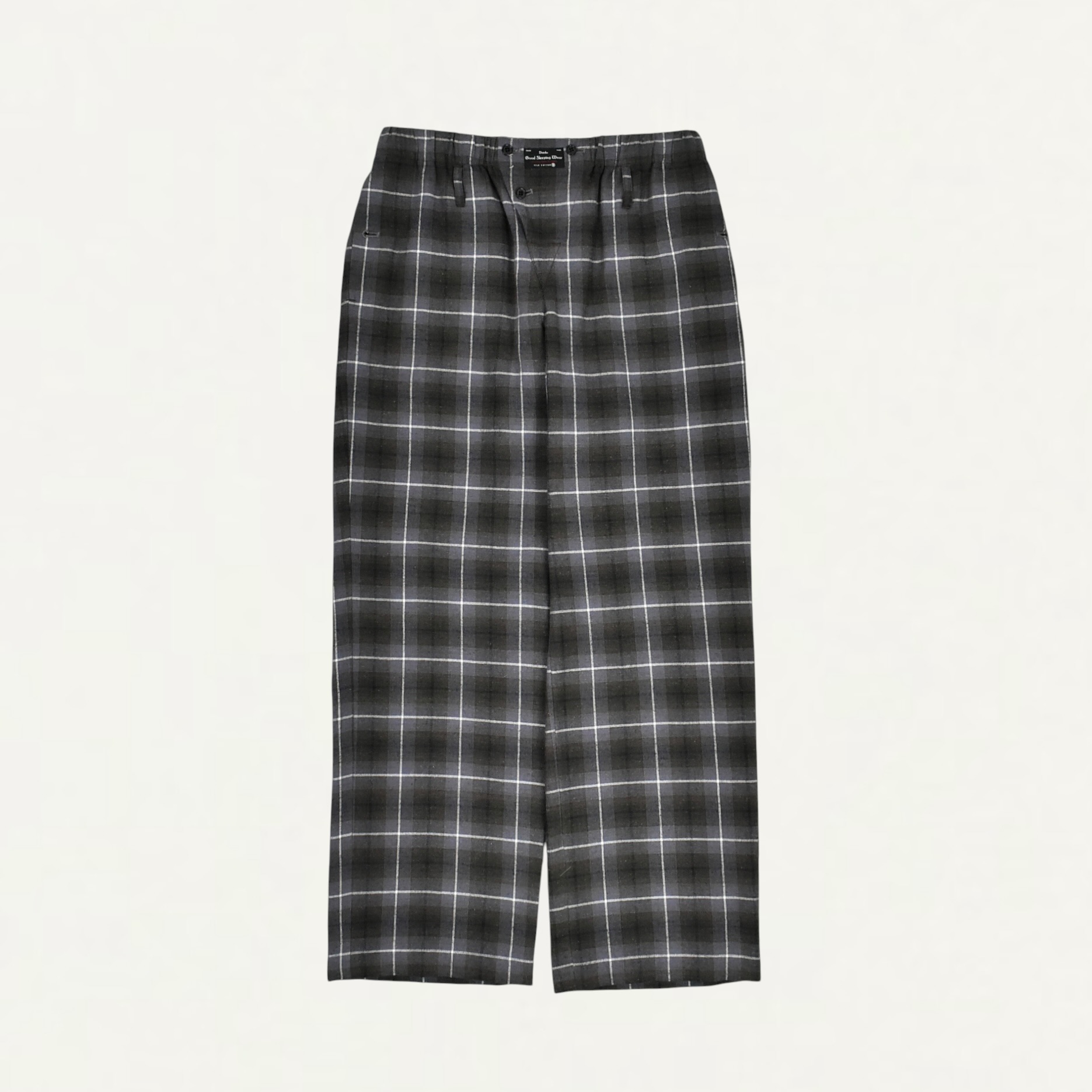 DAIRIKU "Good Sleeping Wear" Silk Cotton Check Pants Black&Purple Check[DA-26AW-B9]