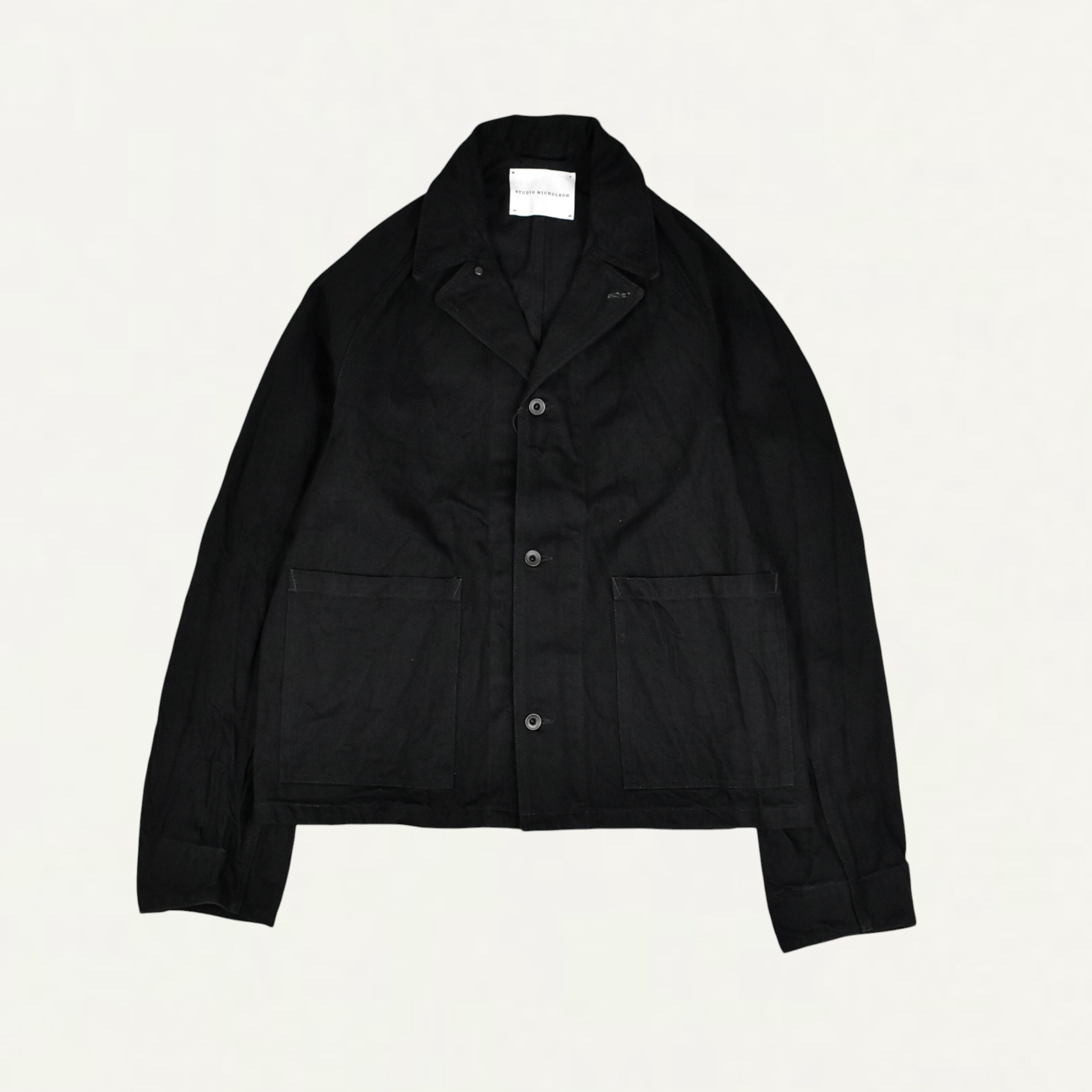 STUDIO NICHOLSON COGGAN RAGLAN DENIM JACKET BLACK[COGGAN SNM-1603]