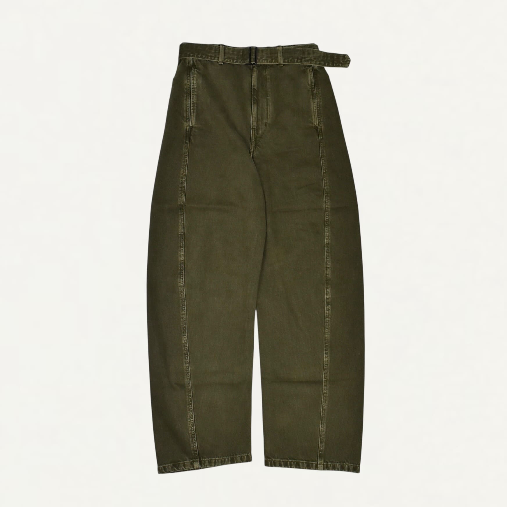 LEMAIRE TWISTED BELTED PANTS MOSS GREEN[PA326 LD1062]